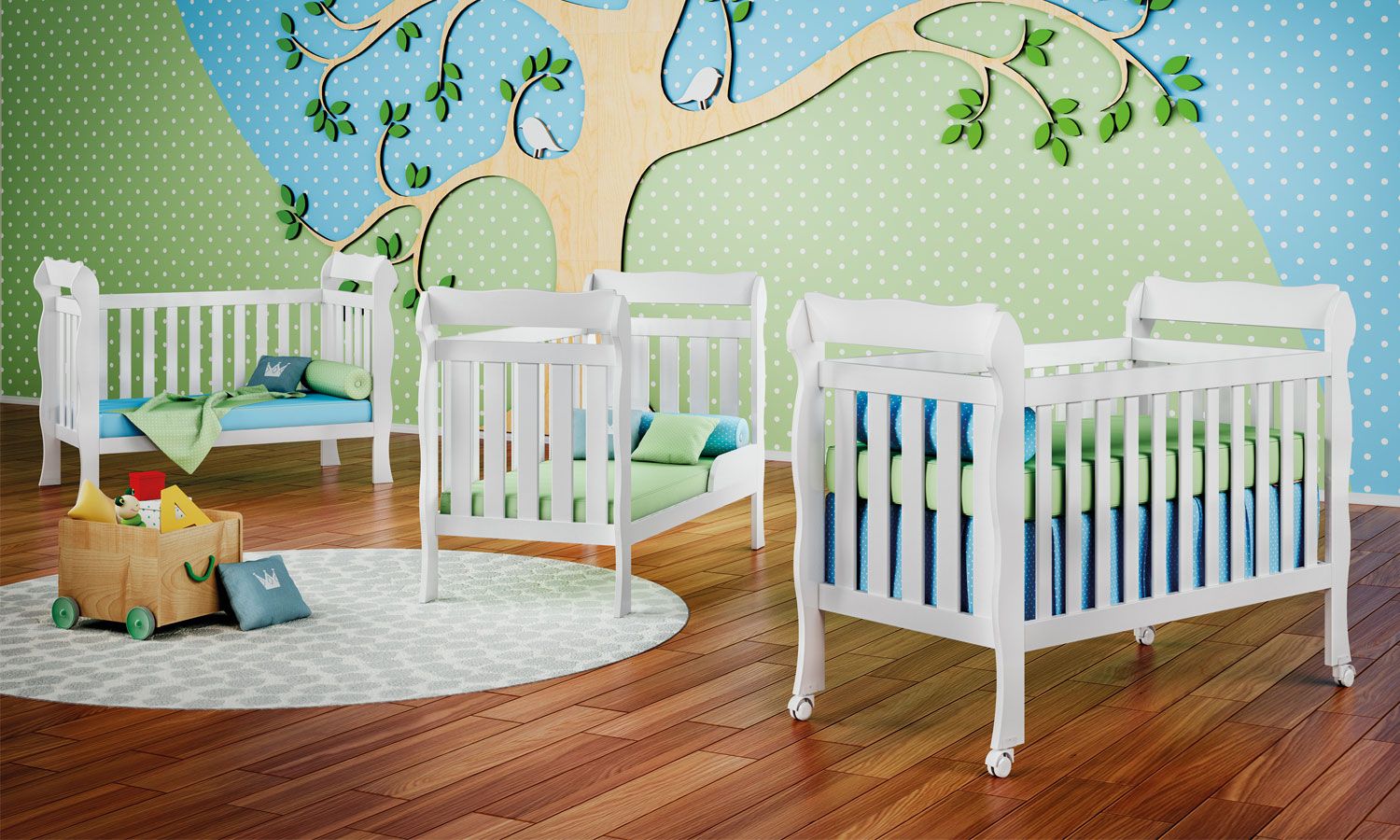 Berço Americano Branco Lila - imagem 2