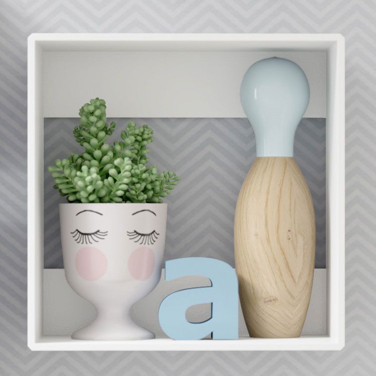 Nicho de Madeira Quadrado Laranja 30cm