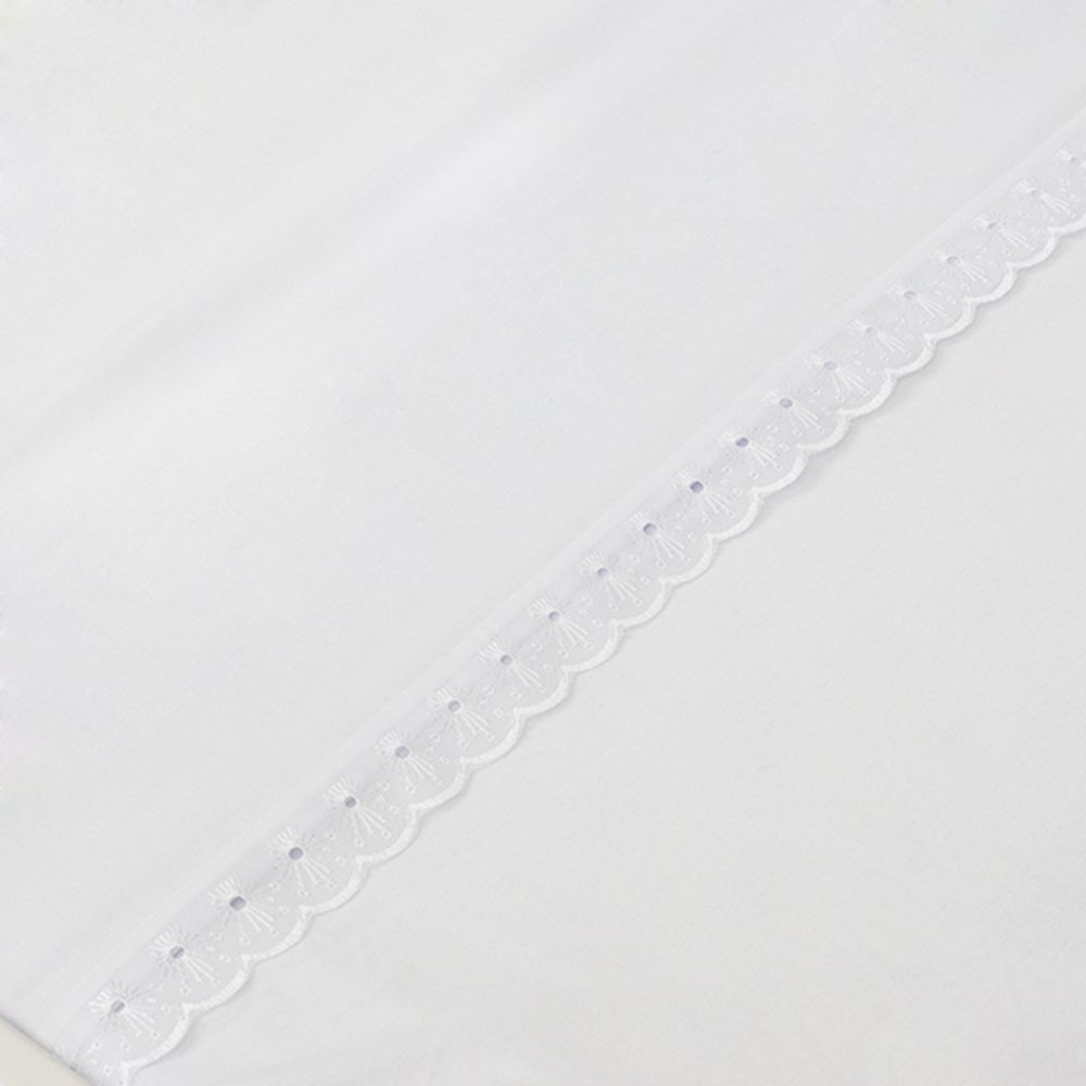 Lençol de Cima Berço de Malha Branca com Vira Percal
