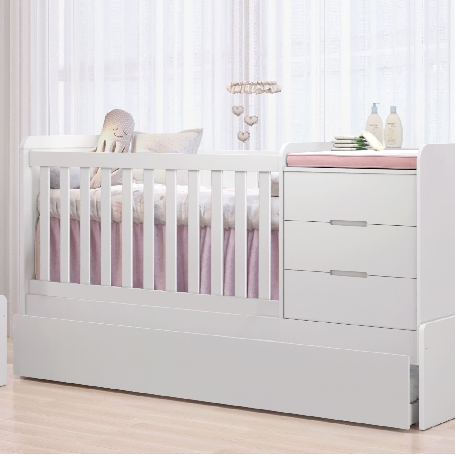 Berço com Trocador Branco Cléo