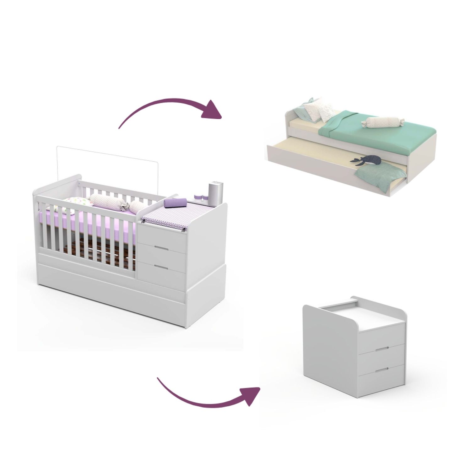 Berço com Trocador Branco Cléo