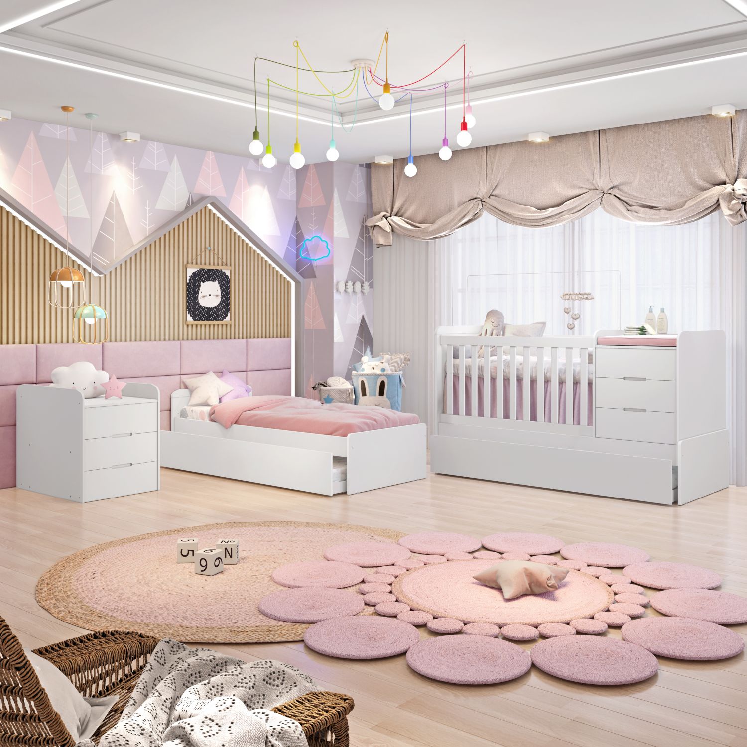 Berço com Trocador Branco Cléo