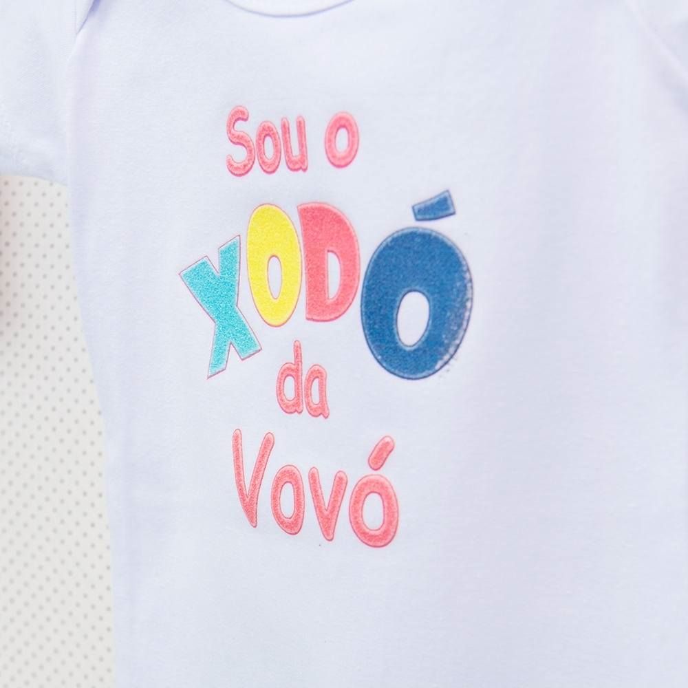 Body Manga Curta Sou o Xodó da Vovó Branco Tam M