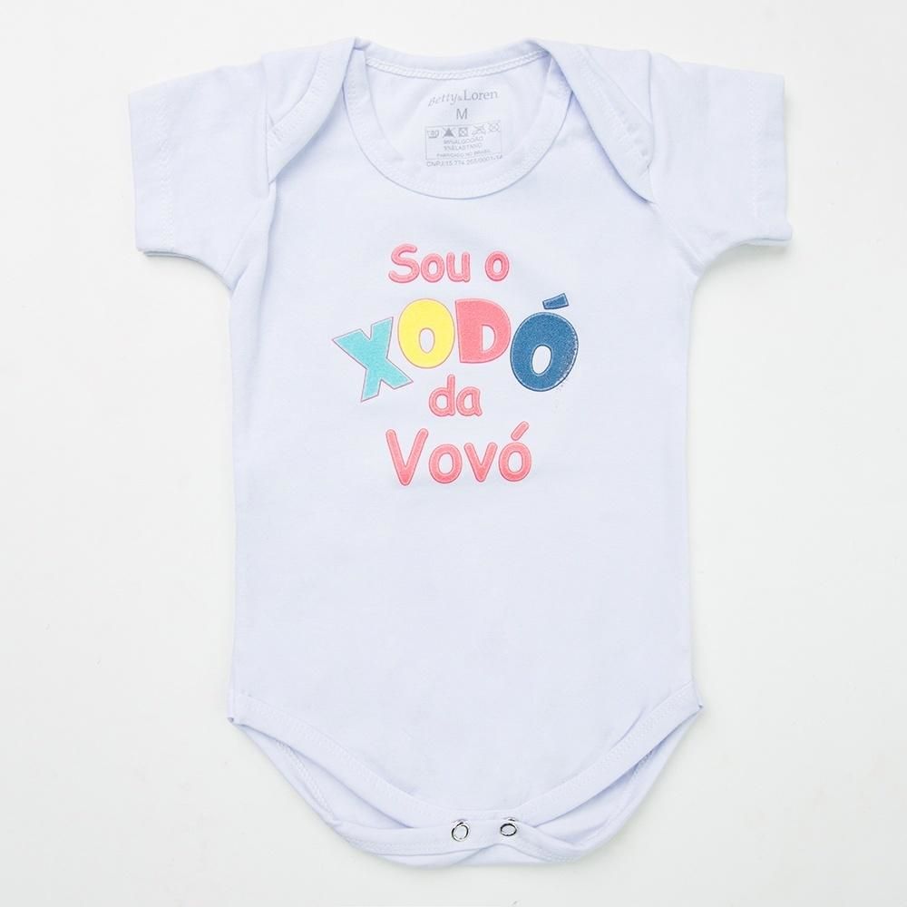 Body Manga Curta Sou o Xodó da Vovó Branco Tam M