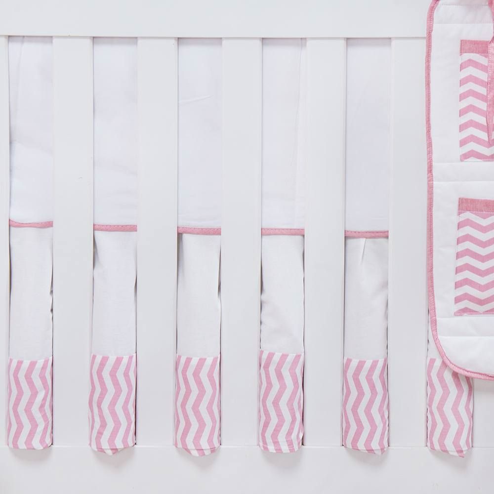 Saia de Berço Glamour Chevron Rosê