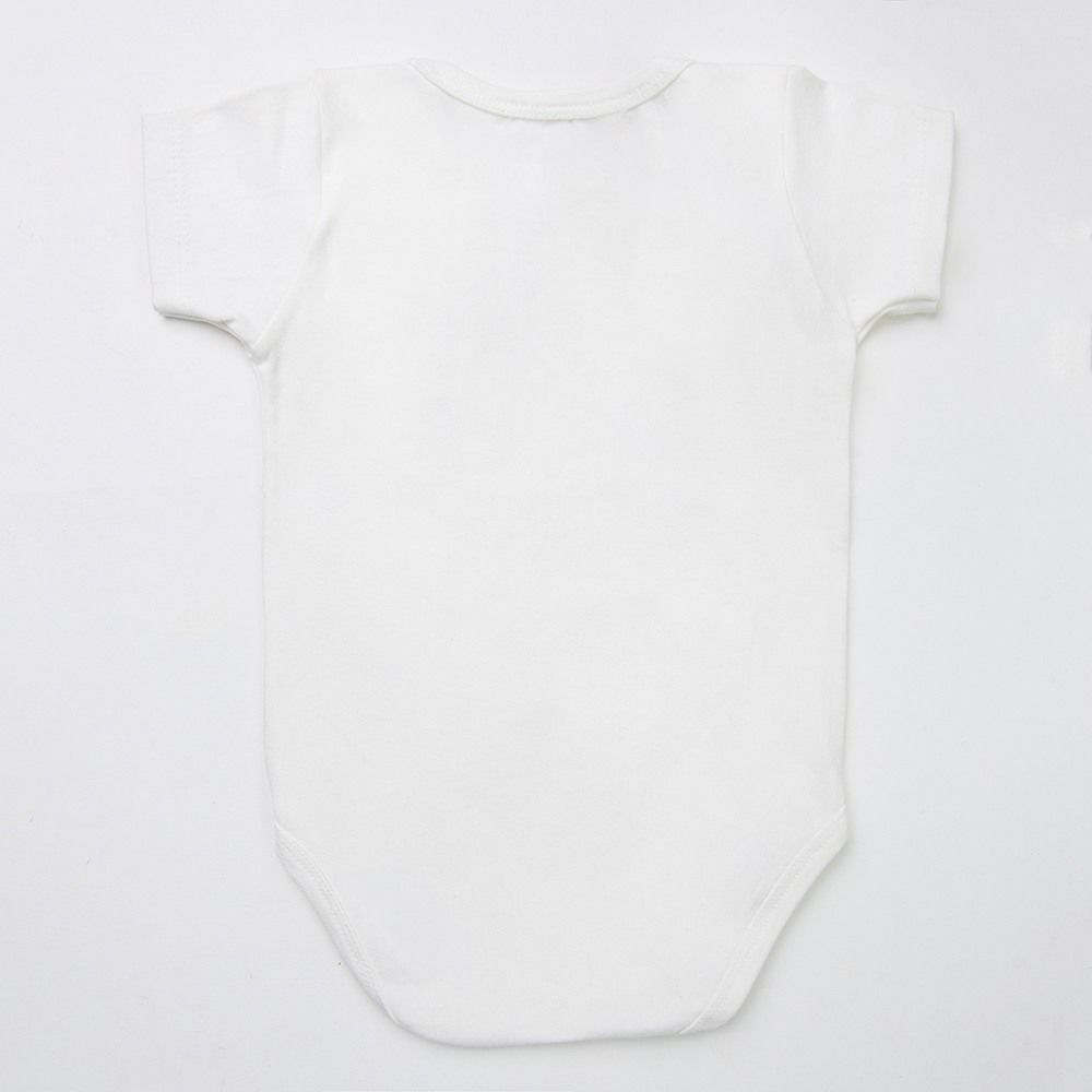 Body Manga Curta Coroa com Pérolas Palha Tam M