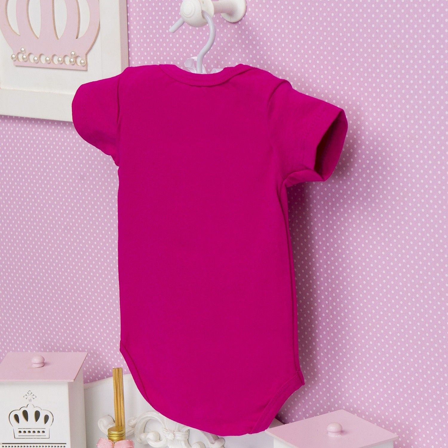 Body Manga Curta Minha Dinda se Derrete por Mim Pink Tam P