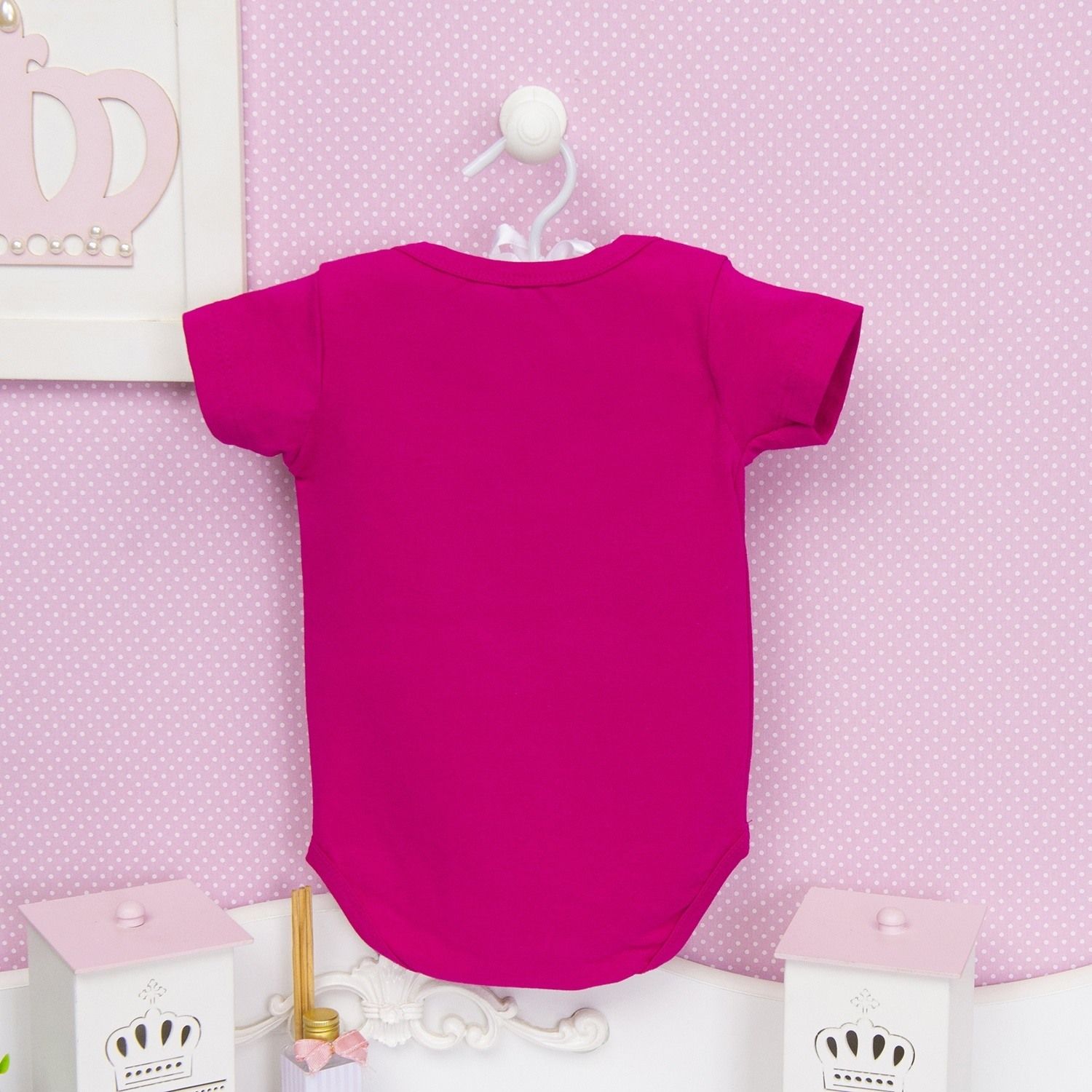 Body Manga Curta Minha Dinda se Derrete por Mim Pink Tam P