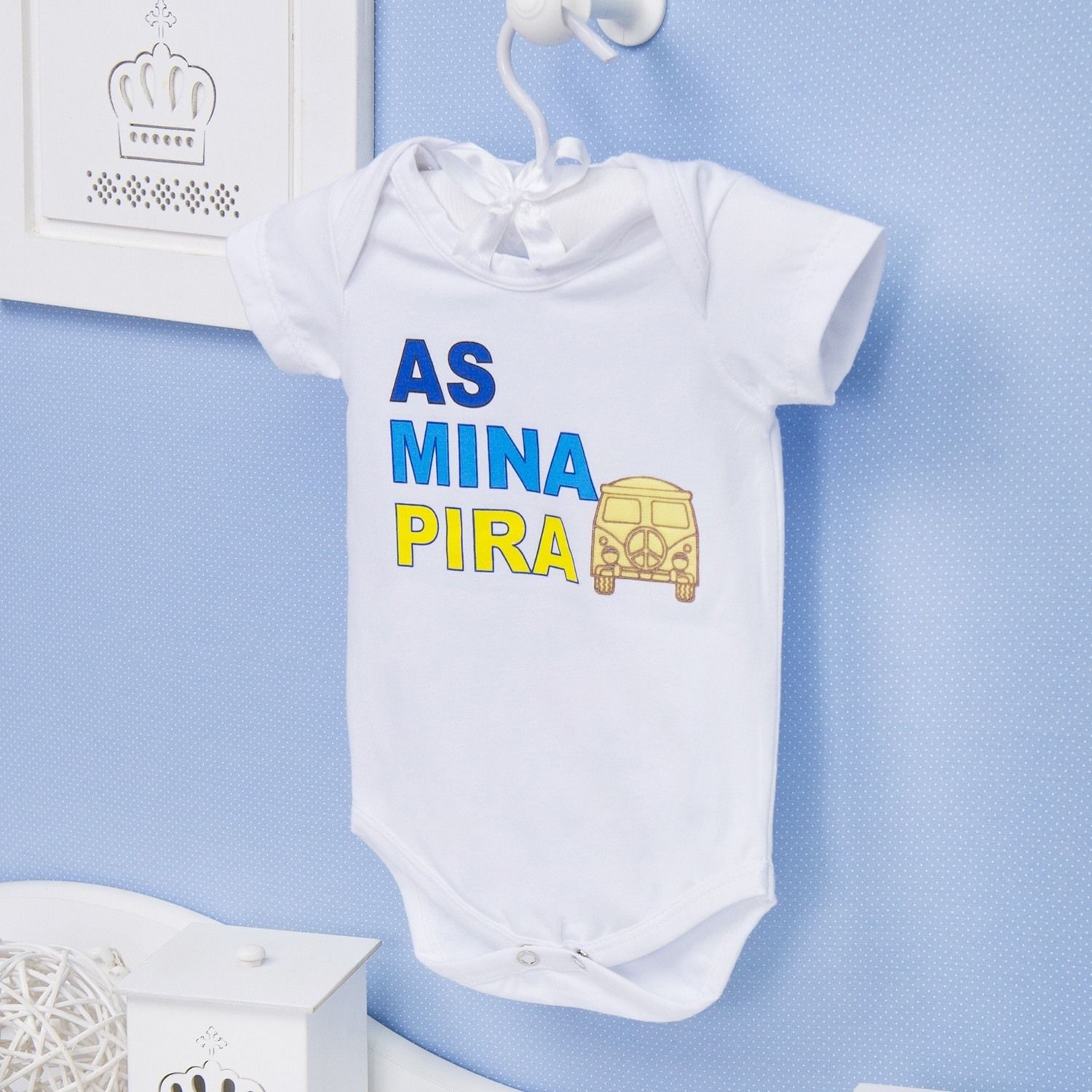 Body Manga Curta As Mina Pira Branco