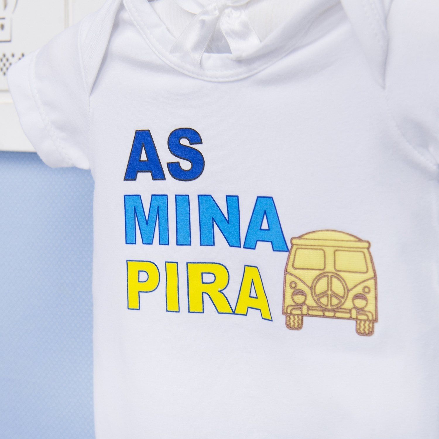 Body Manga Curta As Mina Pira Branco