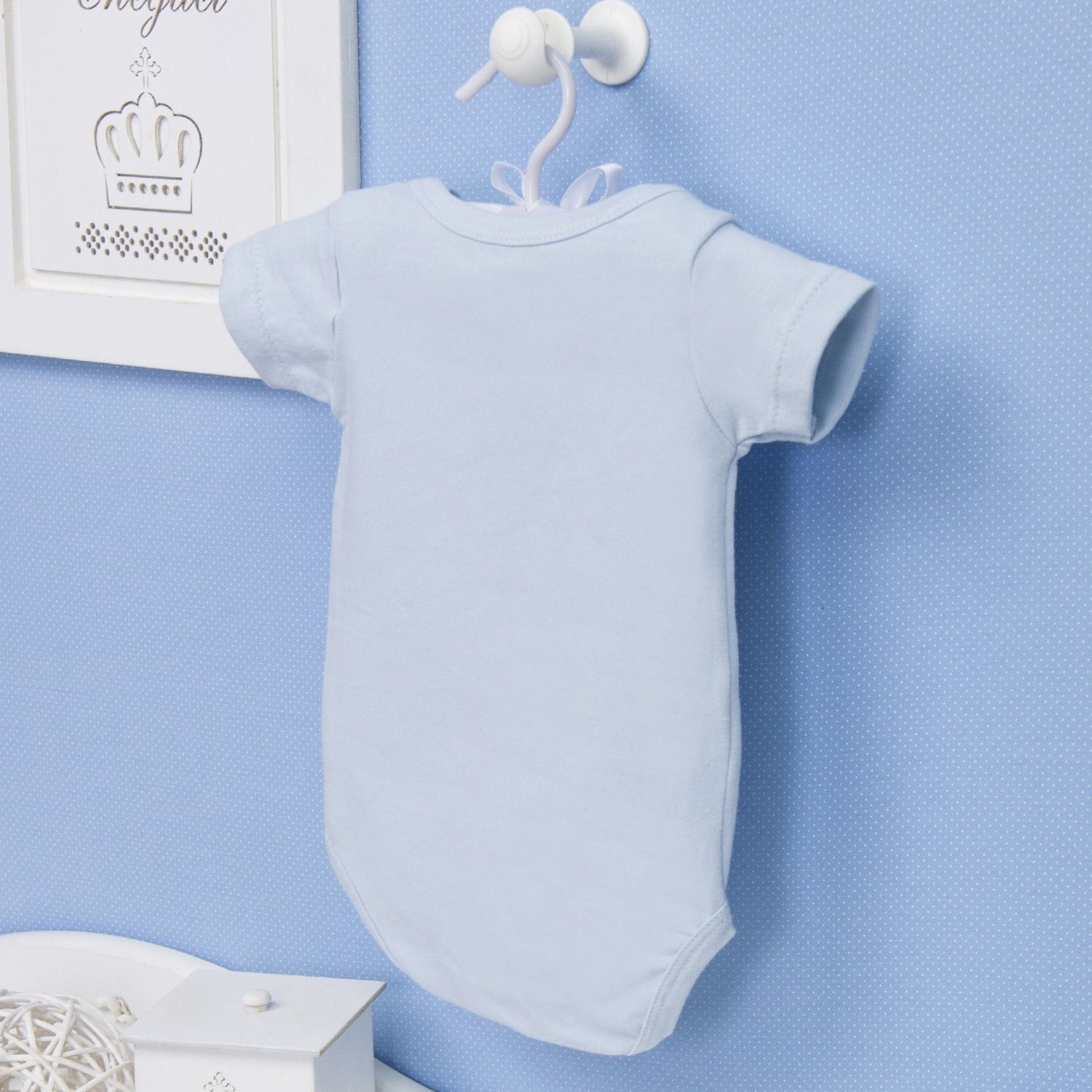 Body Manga Curta Fusquinha Azul Tam P