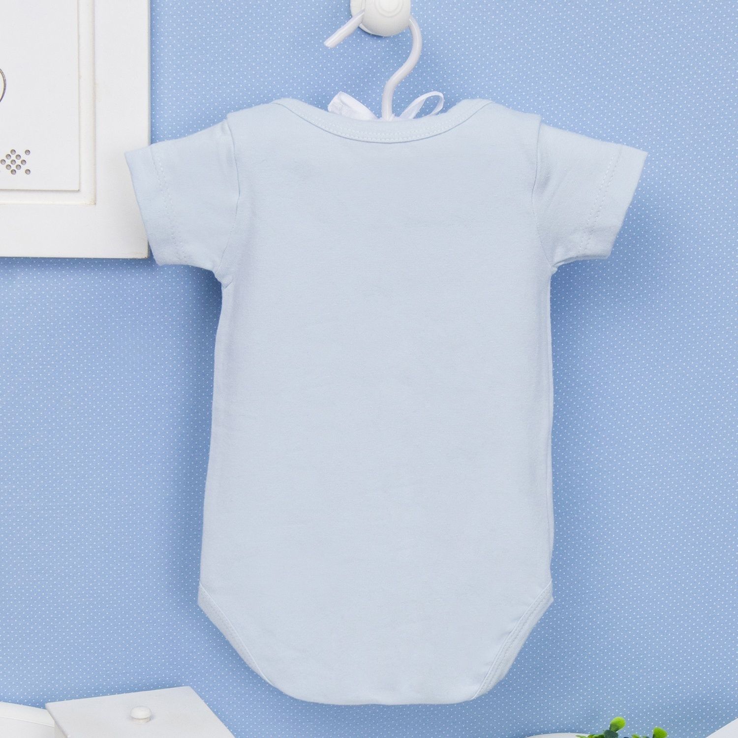 Body Manga Curta Fusquinha Azul Tam P