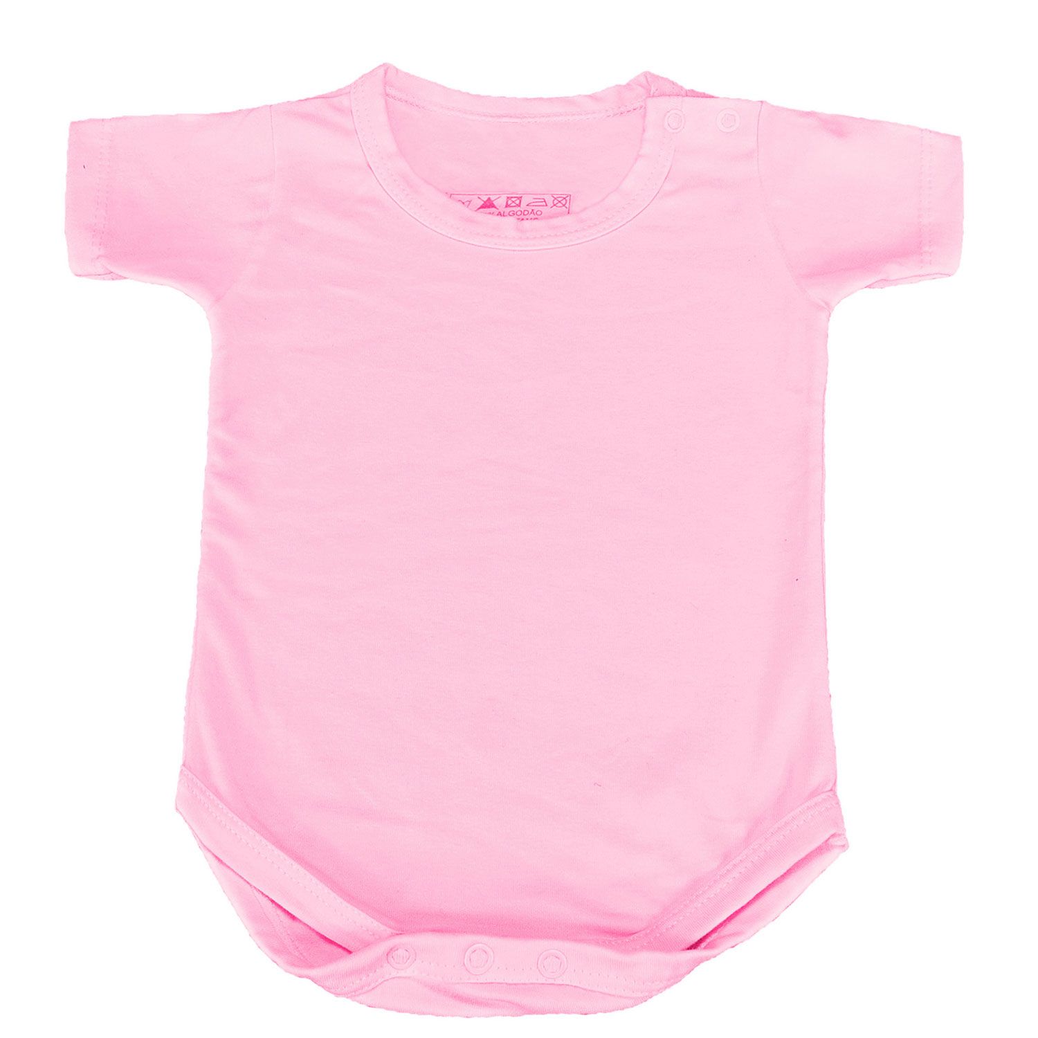 Body Manga Curta com Botão no Ombro Vermelho