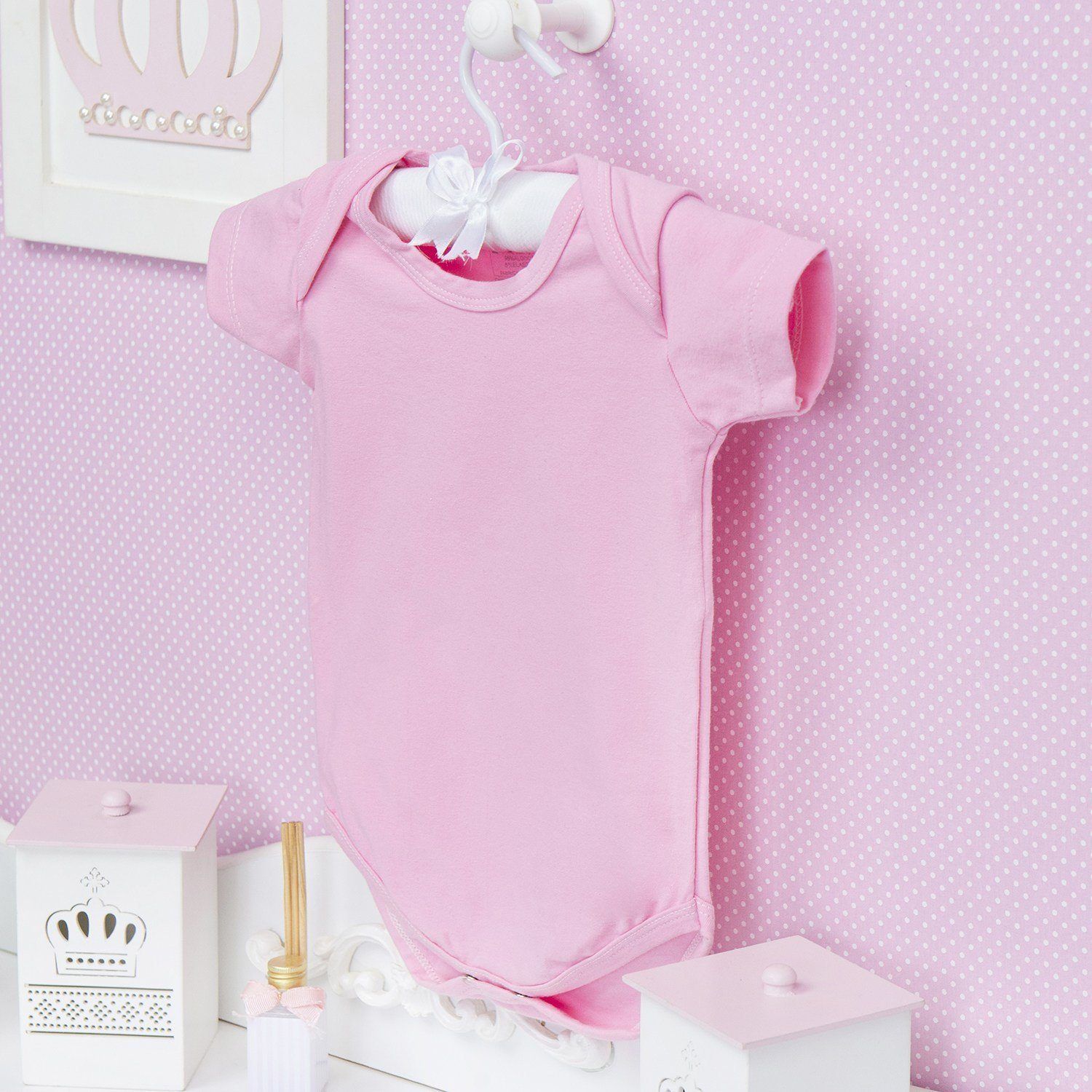 Body Manga Curta Basic Liso Verde 6 a 9 Meses