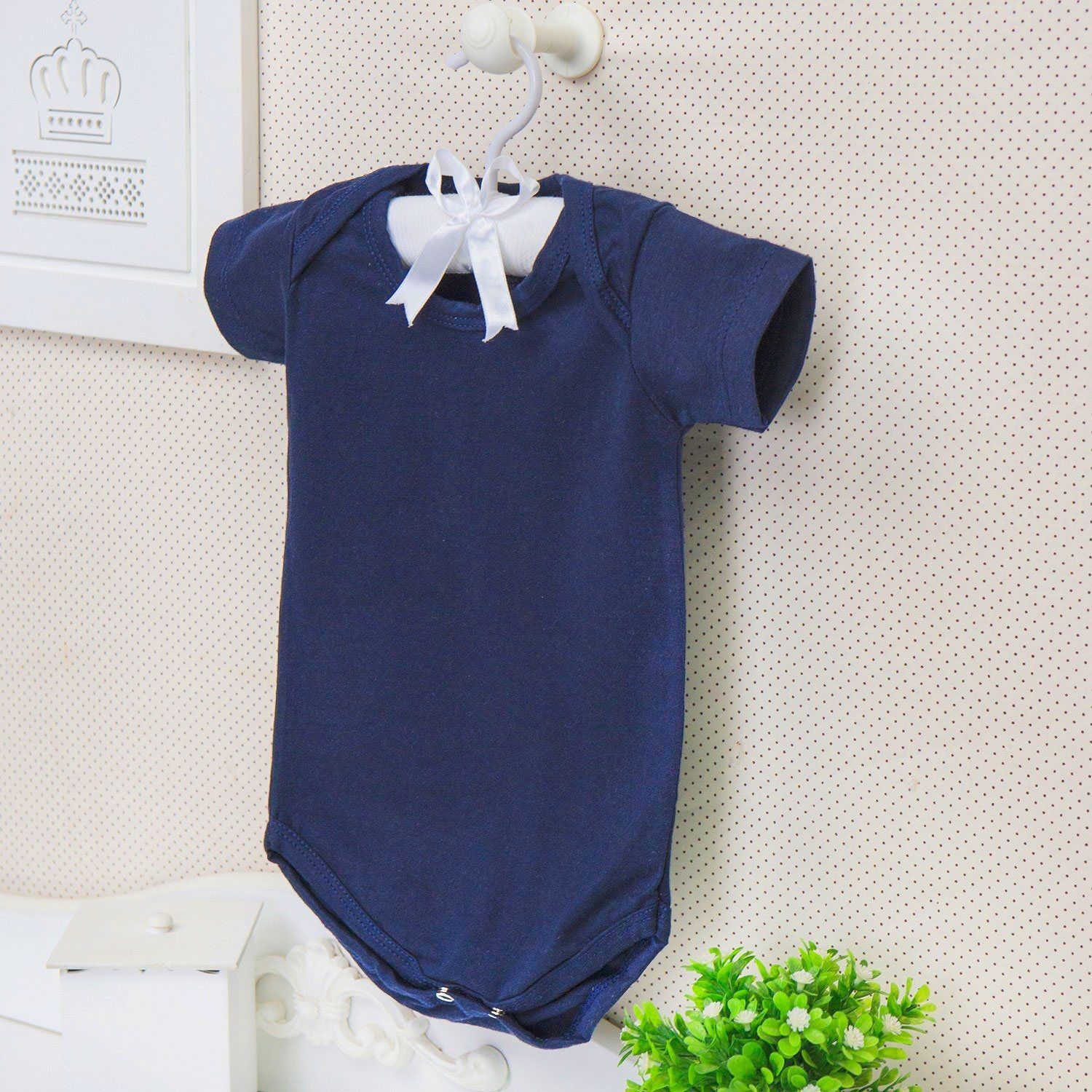 Body Manga Curta Basic Liso Verde 6 a 9 Meses