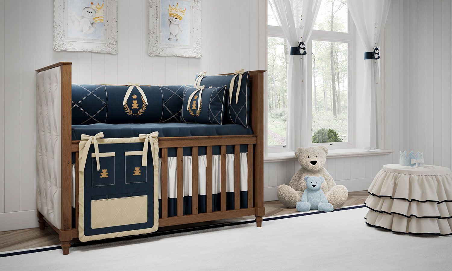 Kit Berço Realeza Marinho Premium