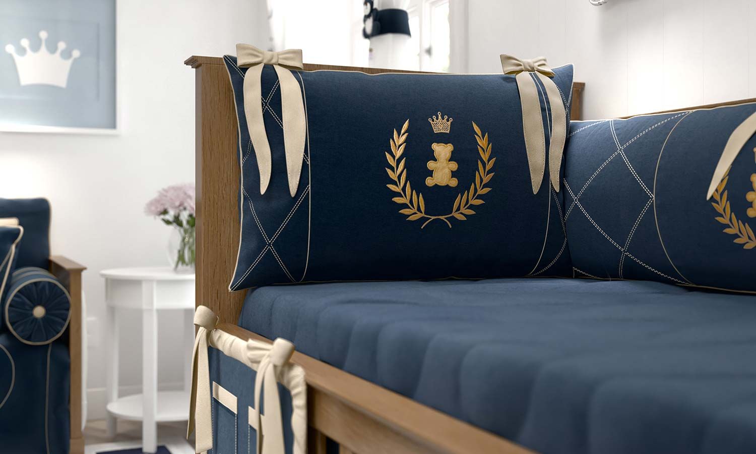 Kit Berço Realeza Marinho Premium