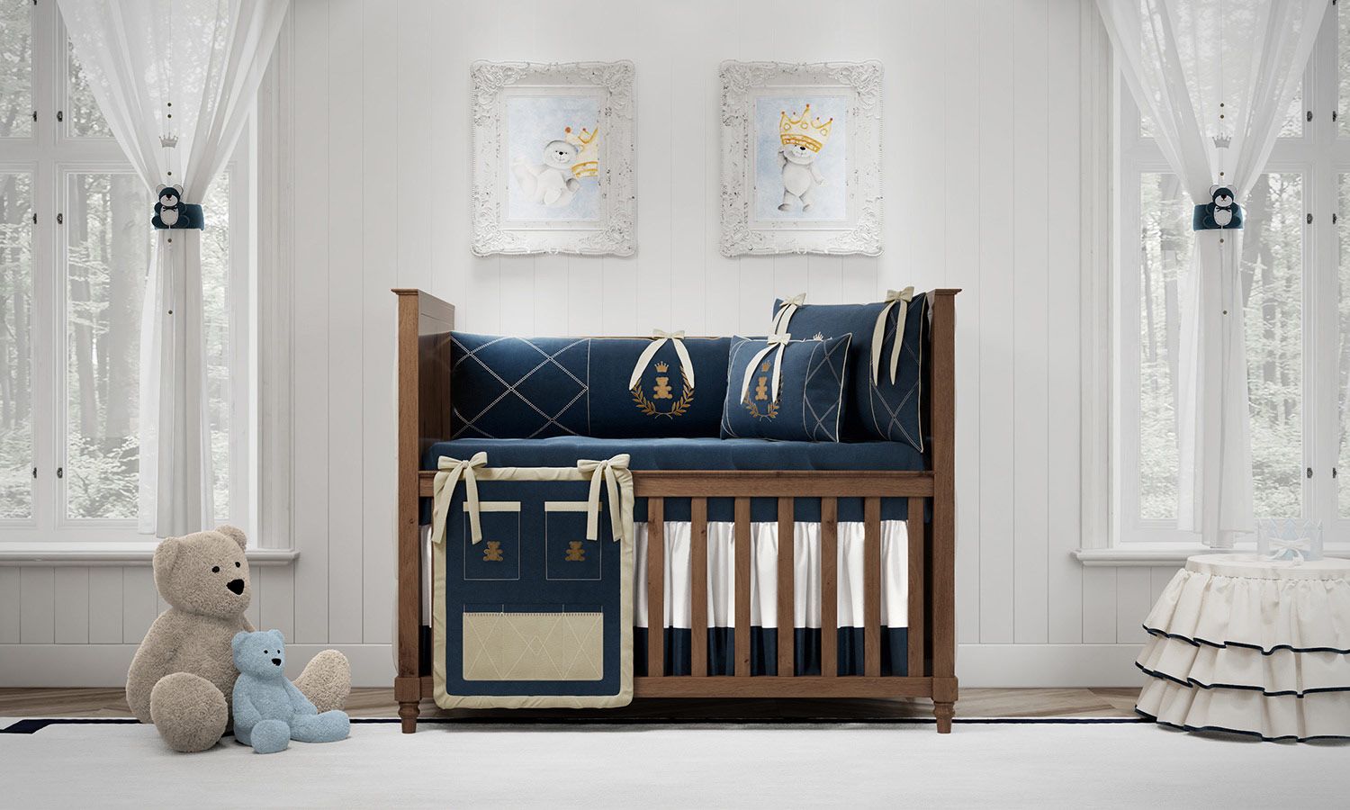 Kit Berço Realeza Marinho Premium