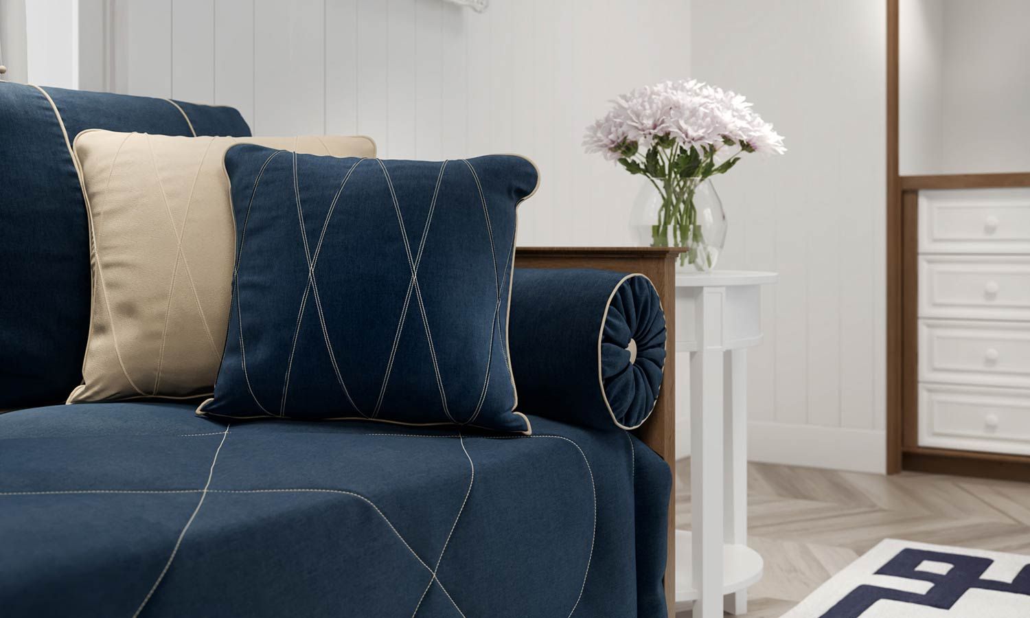 Kit Cama Babá Realeza Marinho Premium