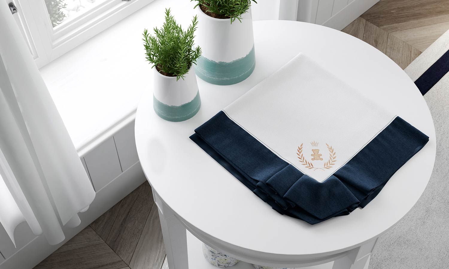 Manta Realeza Marinho Premium 75cm