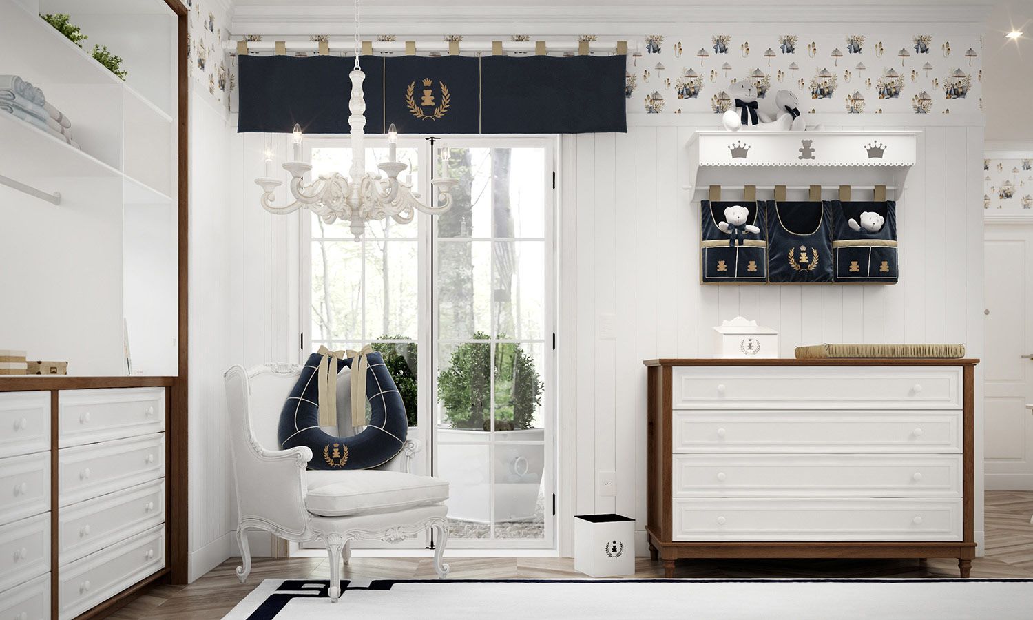 Porta Fraldas Varão Realeza Marinho Premium