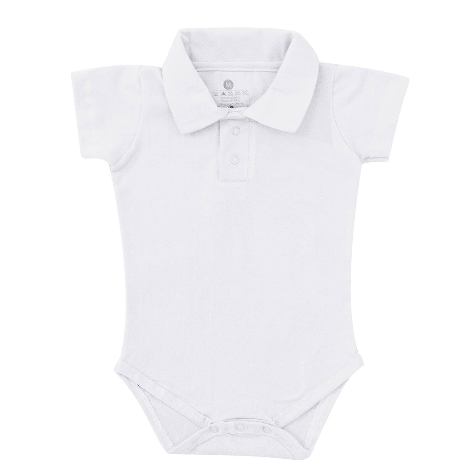 Body Manga Curta Polo Lilás 6 a 9 Meses