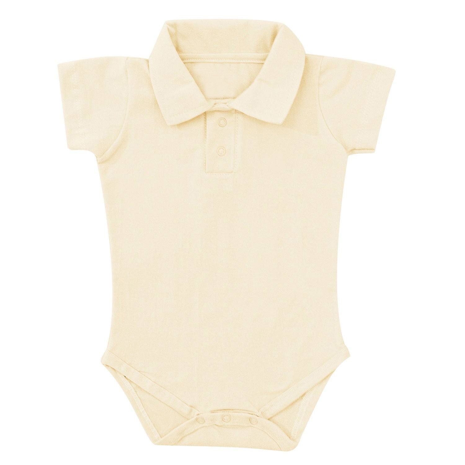 Body Manga Curta Polo Lilás 6 a 9 Meses