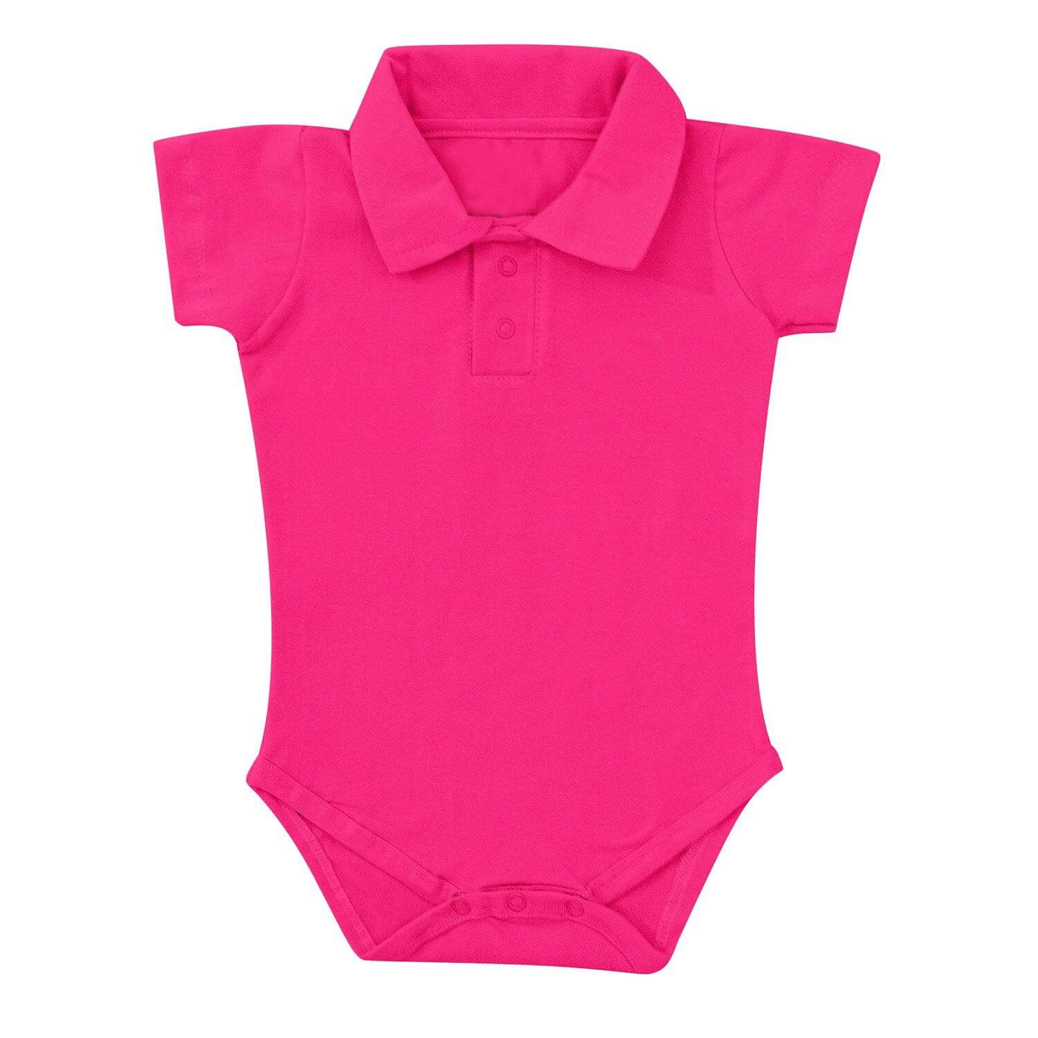 Body Manga Curta Polo Lilás 6 a 9 Meses