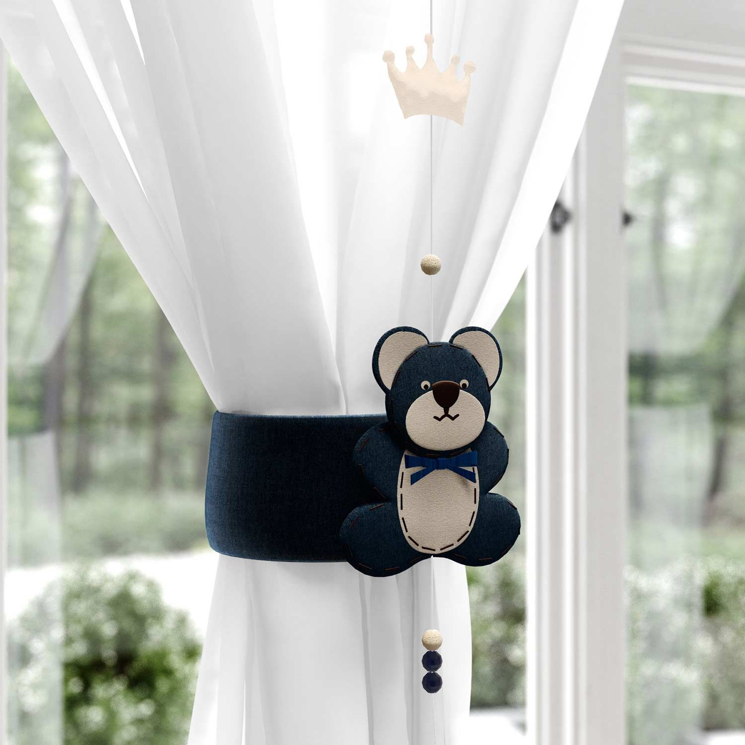 Pêndulos Cortina Realeza Marinho Premium