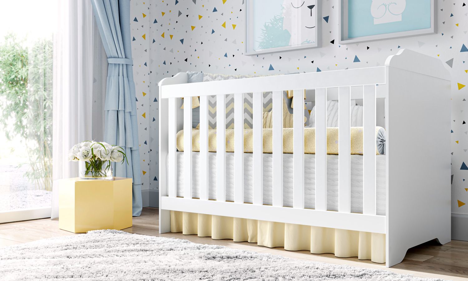 Berço Americano Branco Mel