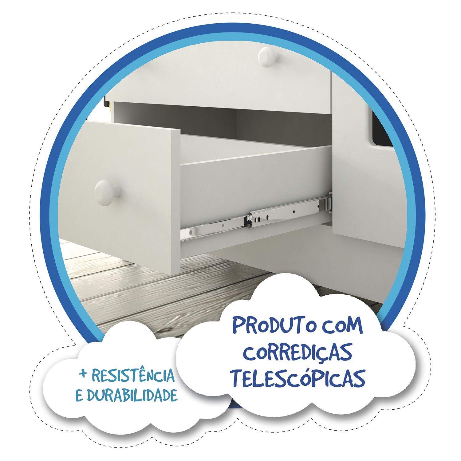 Guarda Roupa Infantil Branco 4 Portas Luxo