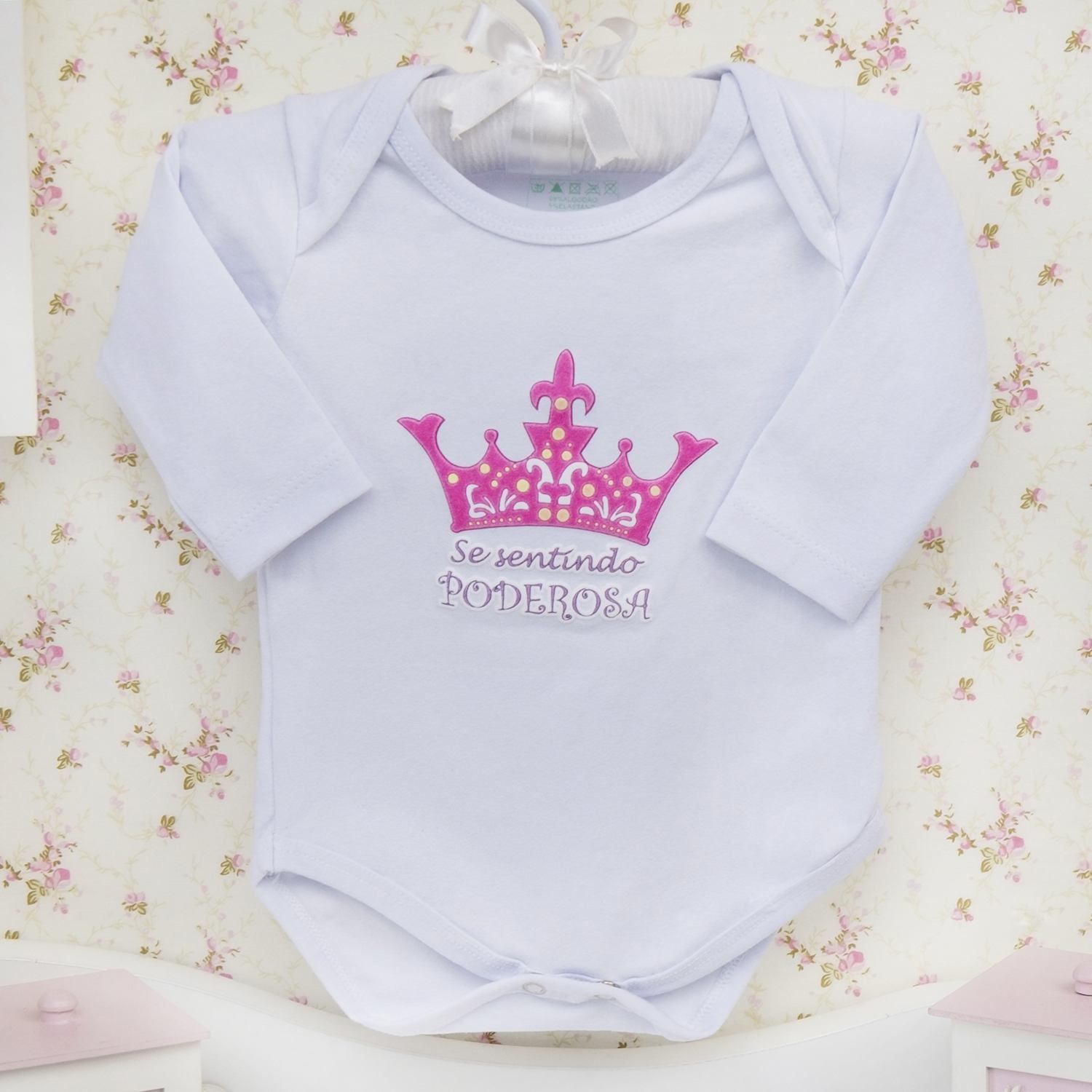 Body Manga Longa Se sentindo Poderosa Branco Tam M