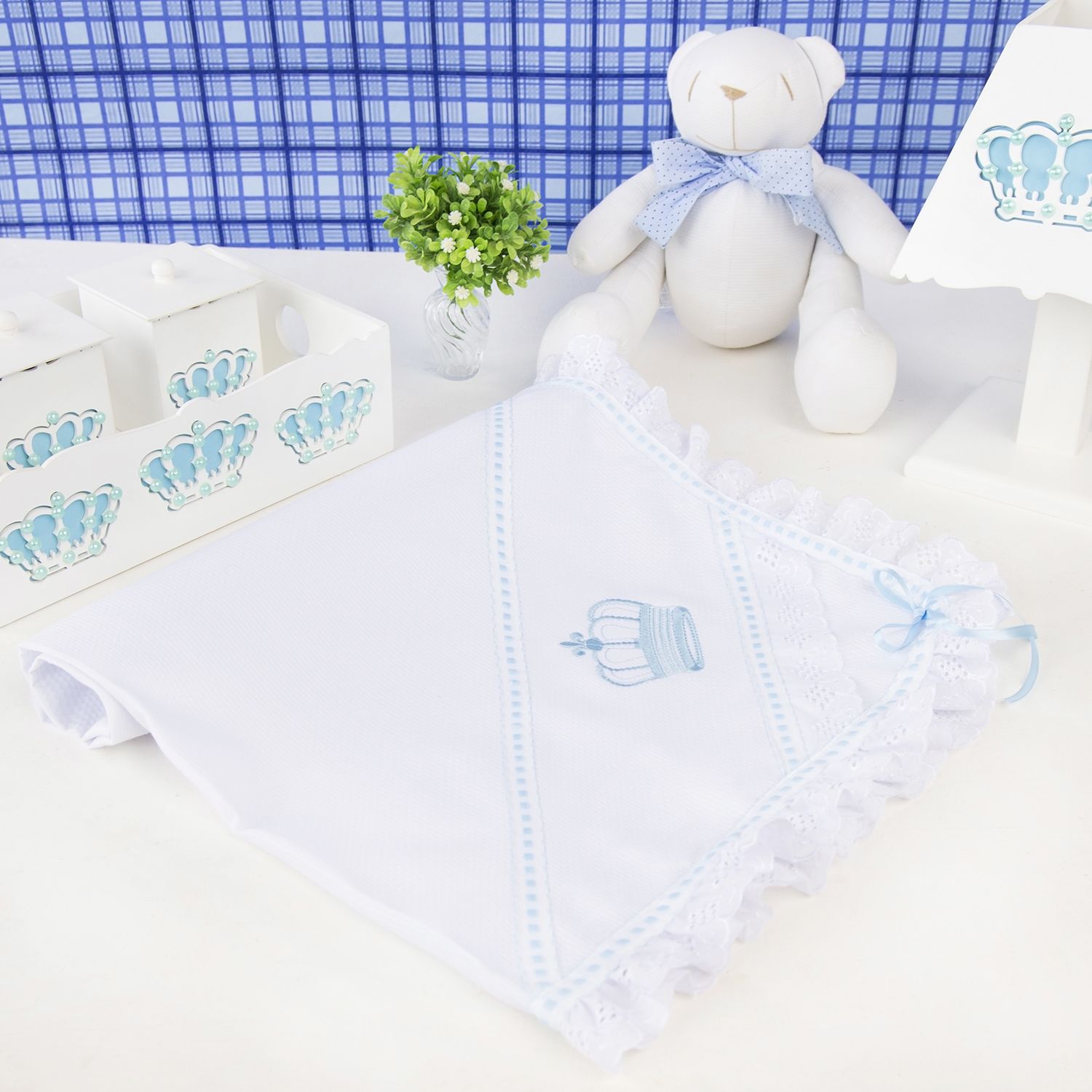 Manta Coroa Azul 83cm