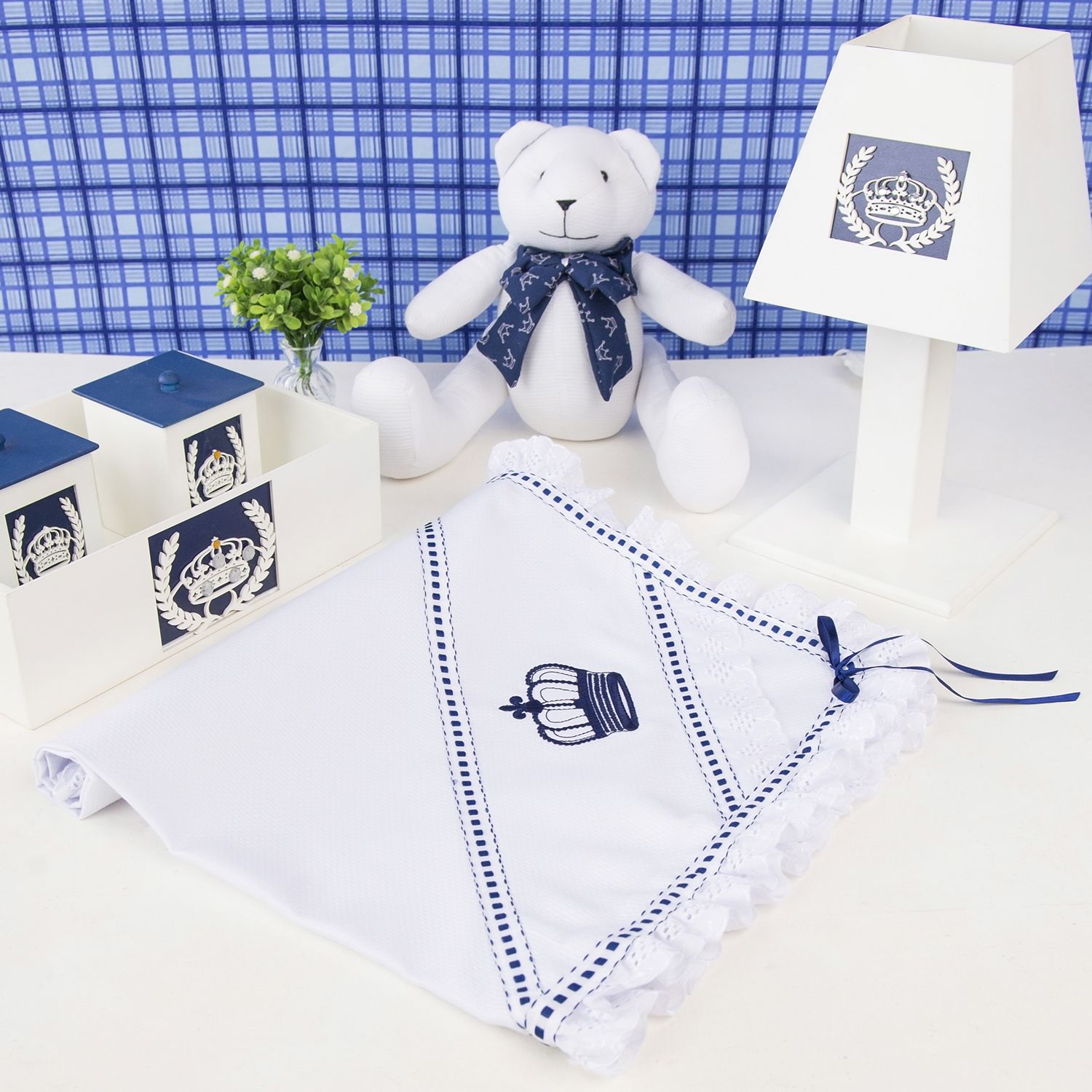 Manta Coroa Marinho 83cm