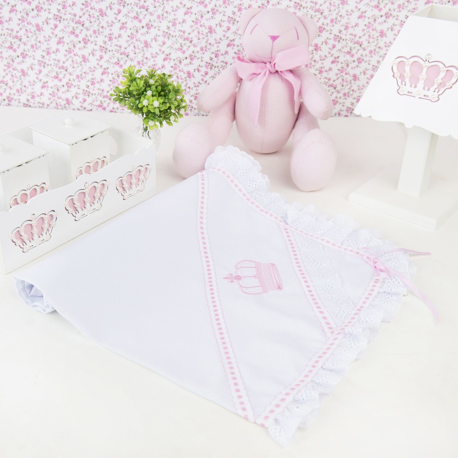 Manta Coroa Rosa 83cm