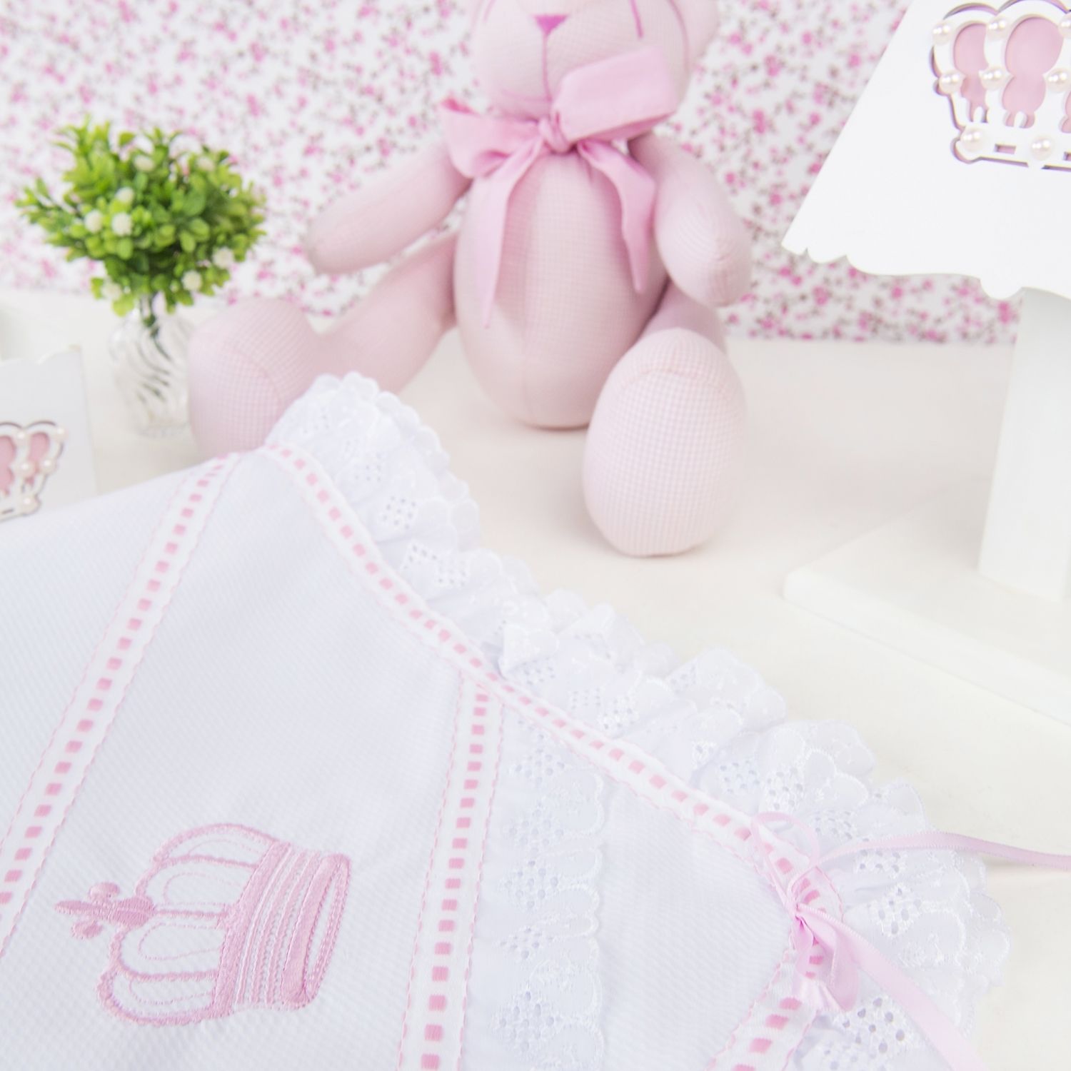 Manta Coroa Rosa 83cm