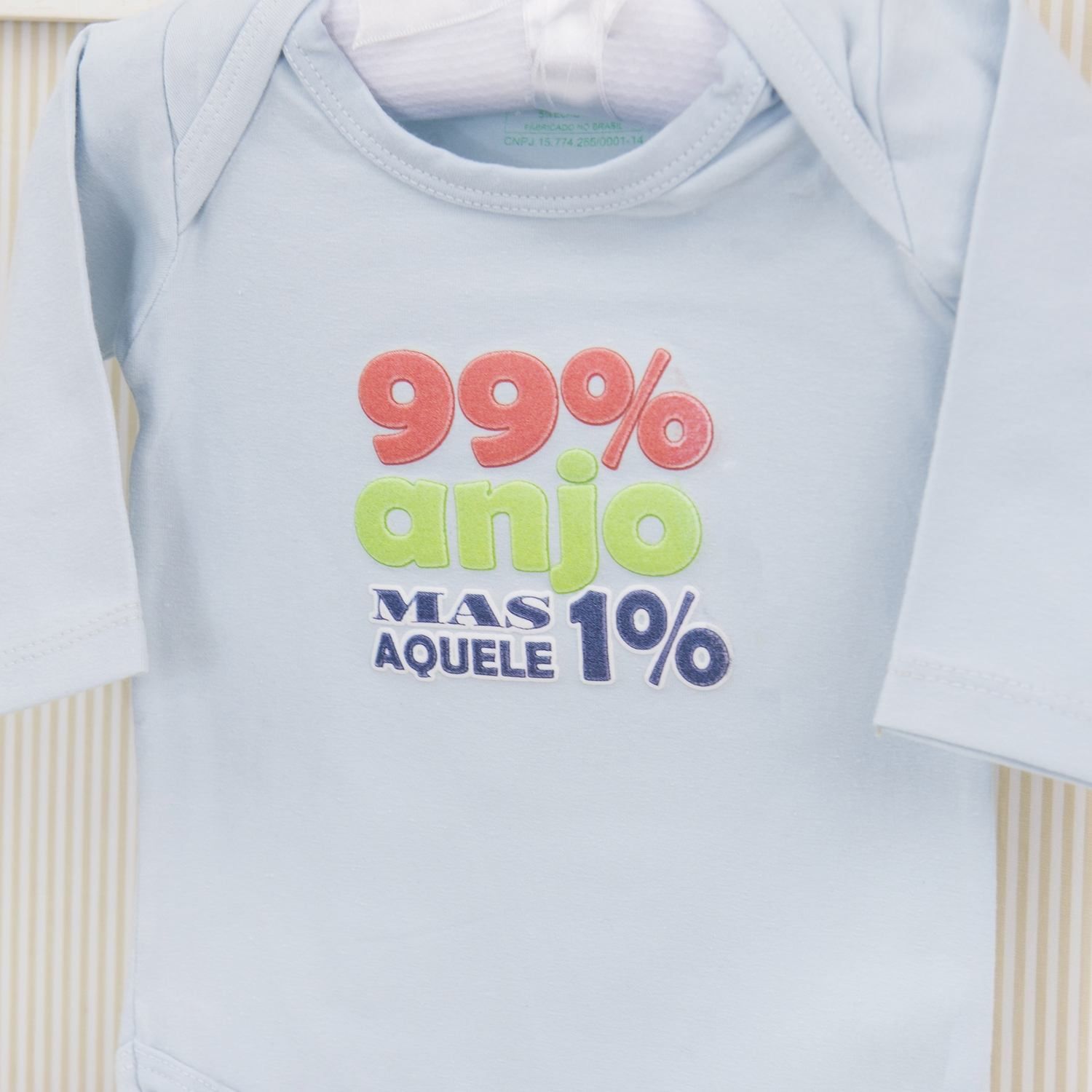 Body Manga Longa Aquele 1% Azul Tam M