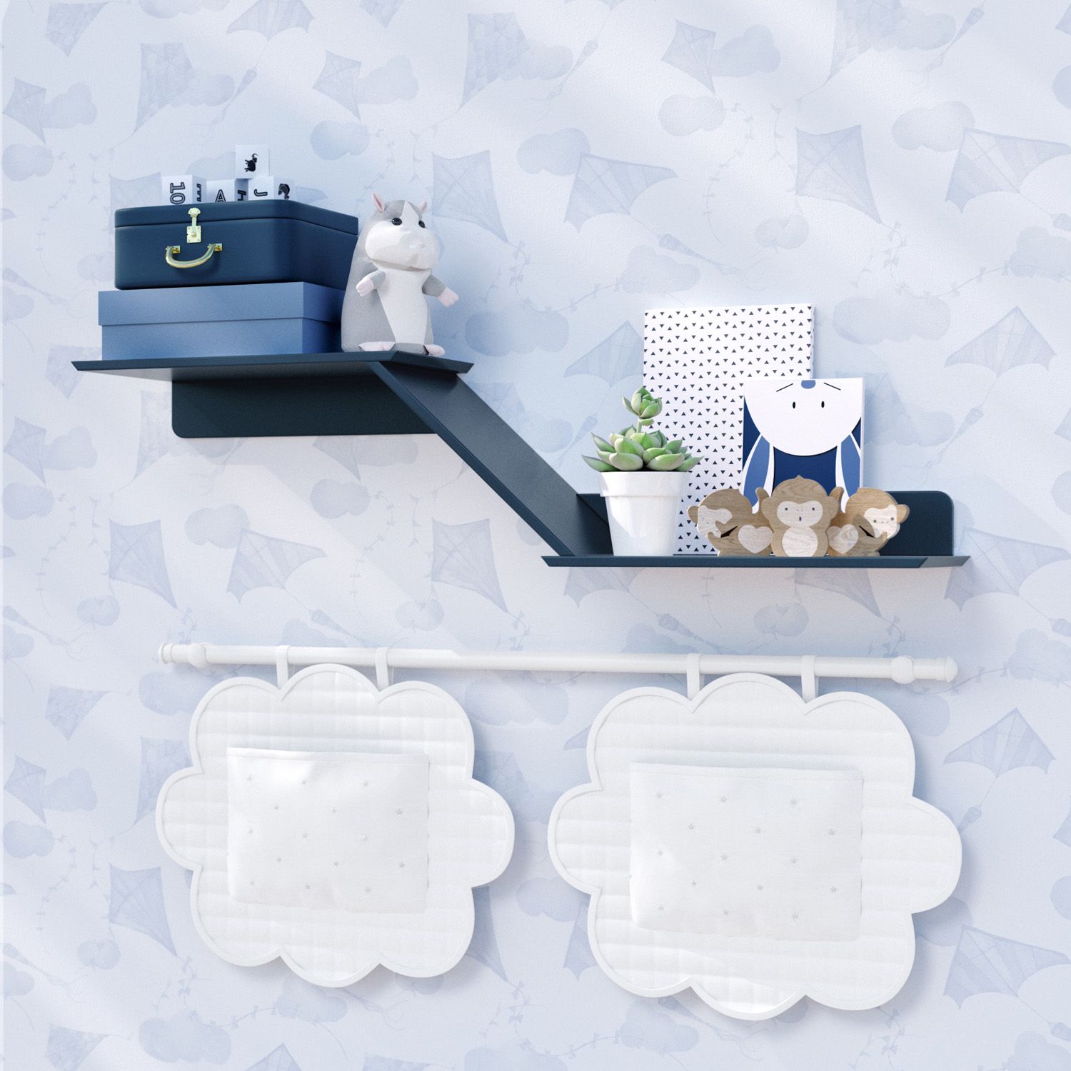 Prateleira Zig Azul Marinho