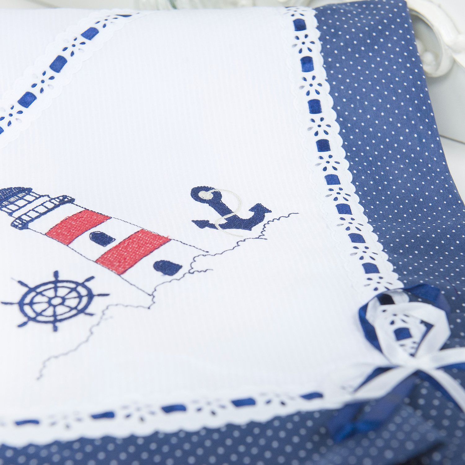 Manta Piquet Luxo Marítimo 80cm