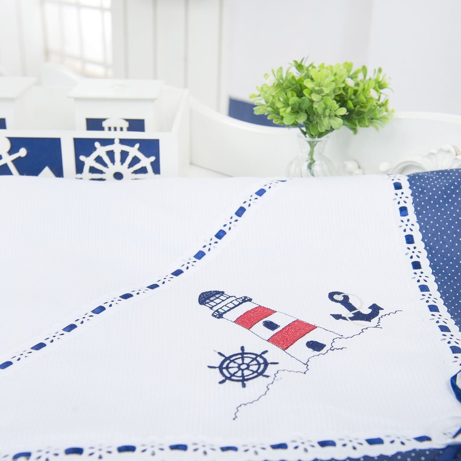 Manta Piquet Luxo Marítimo 80cm