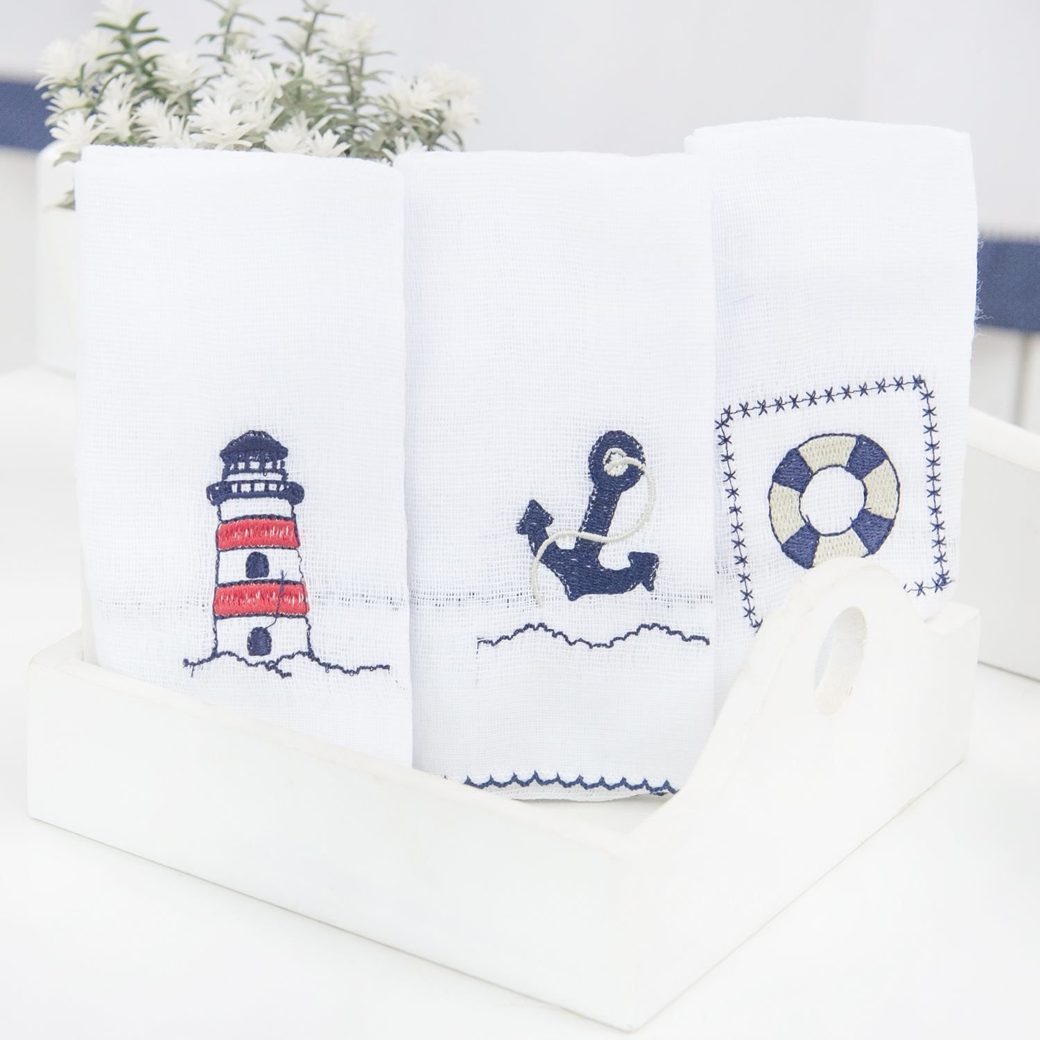 Jogo de Fraldas de Boca Luxo Marítimo