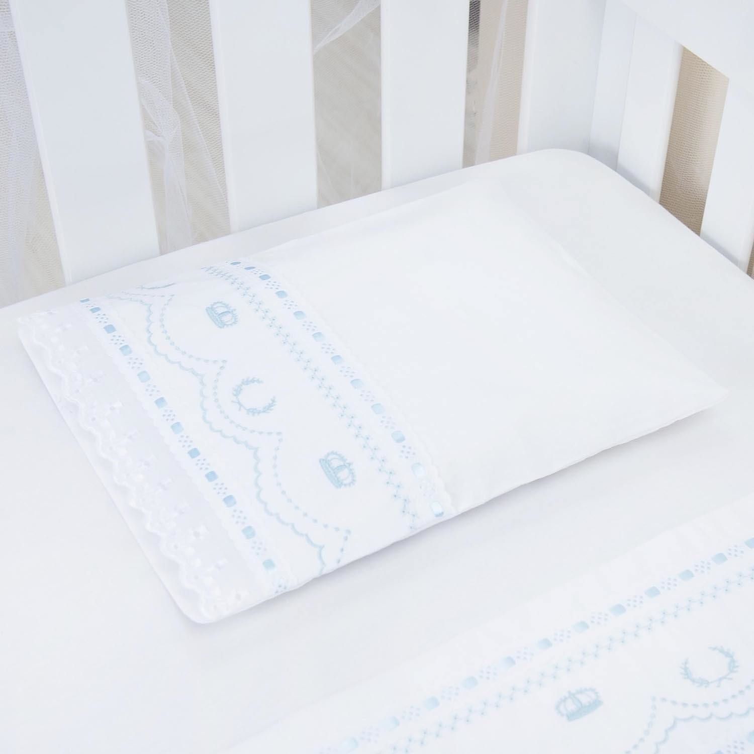 Jogo de Lençol Berço Bordado Mariana Branco 3 Peças