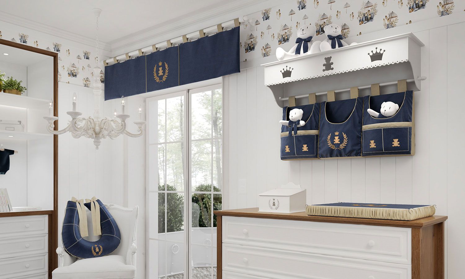 Trocador de Fraldas Realeza Marinho Premium