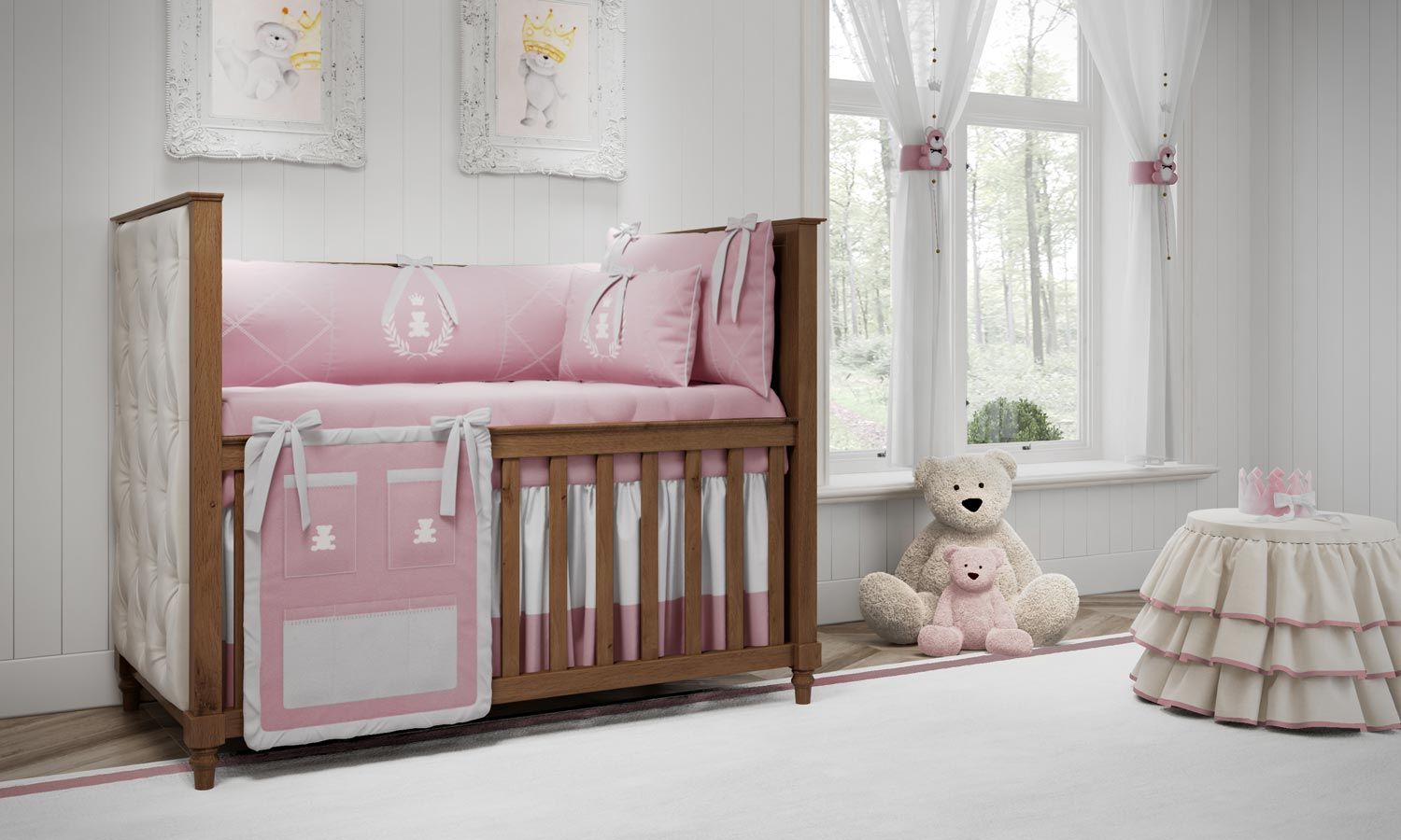 Kit Berço Realeza Rosa Premium