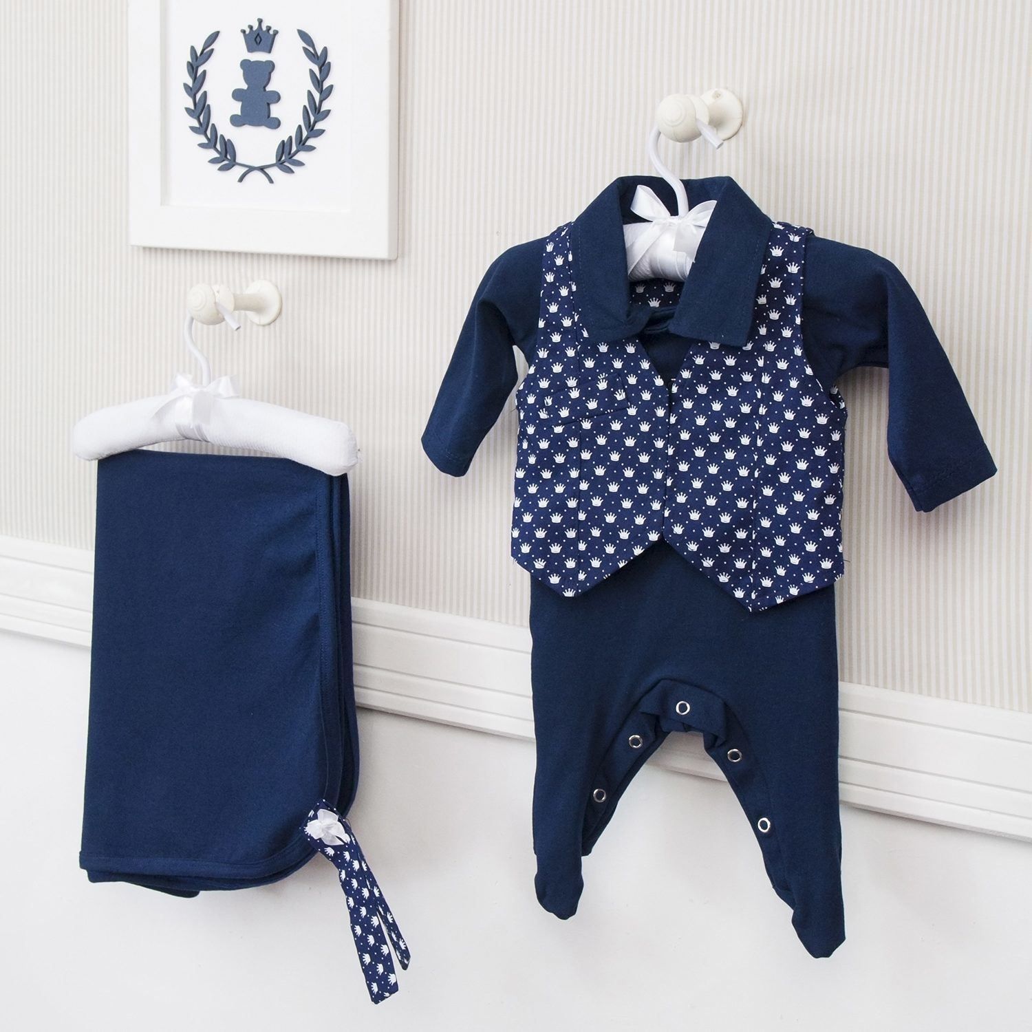 Saída Maternidade 03 Peças Masculino Príncipe Prematuro