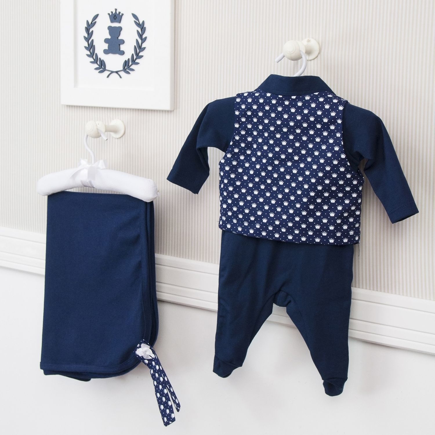 Saída Maternidade 03 Peças Masculino Príncipe Prematuro