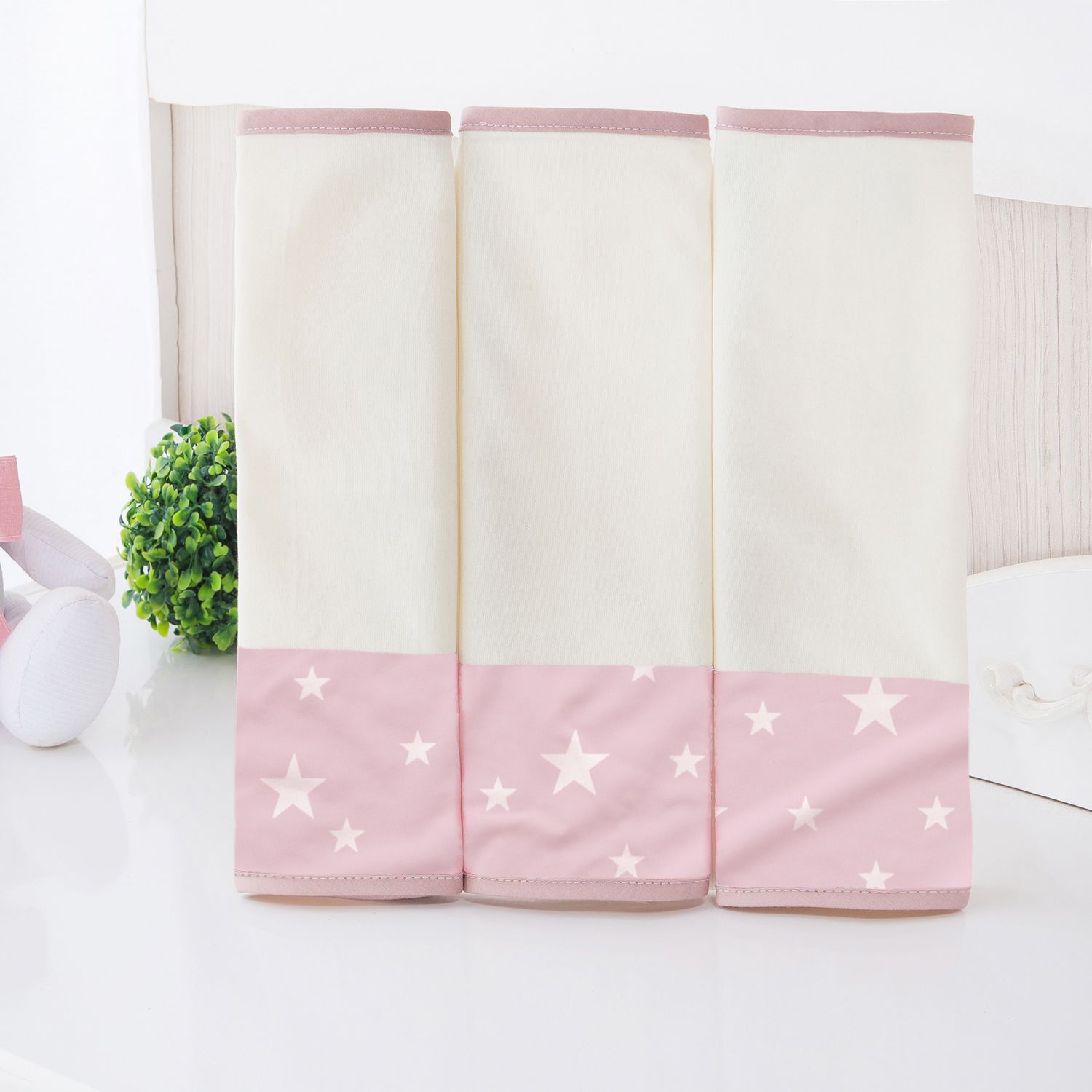 Jogo de Fraldas de Boca em Malha Nobless Rosé