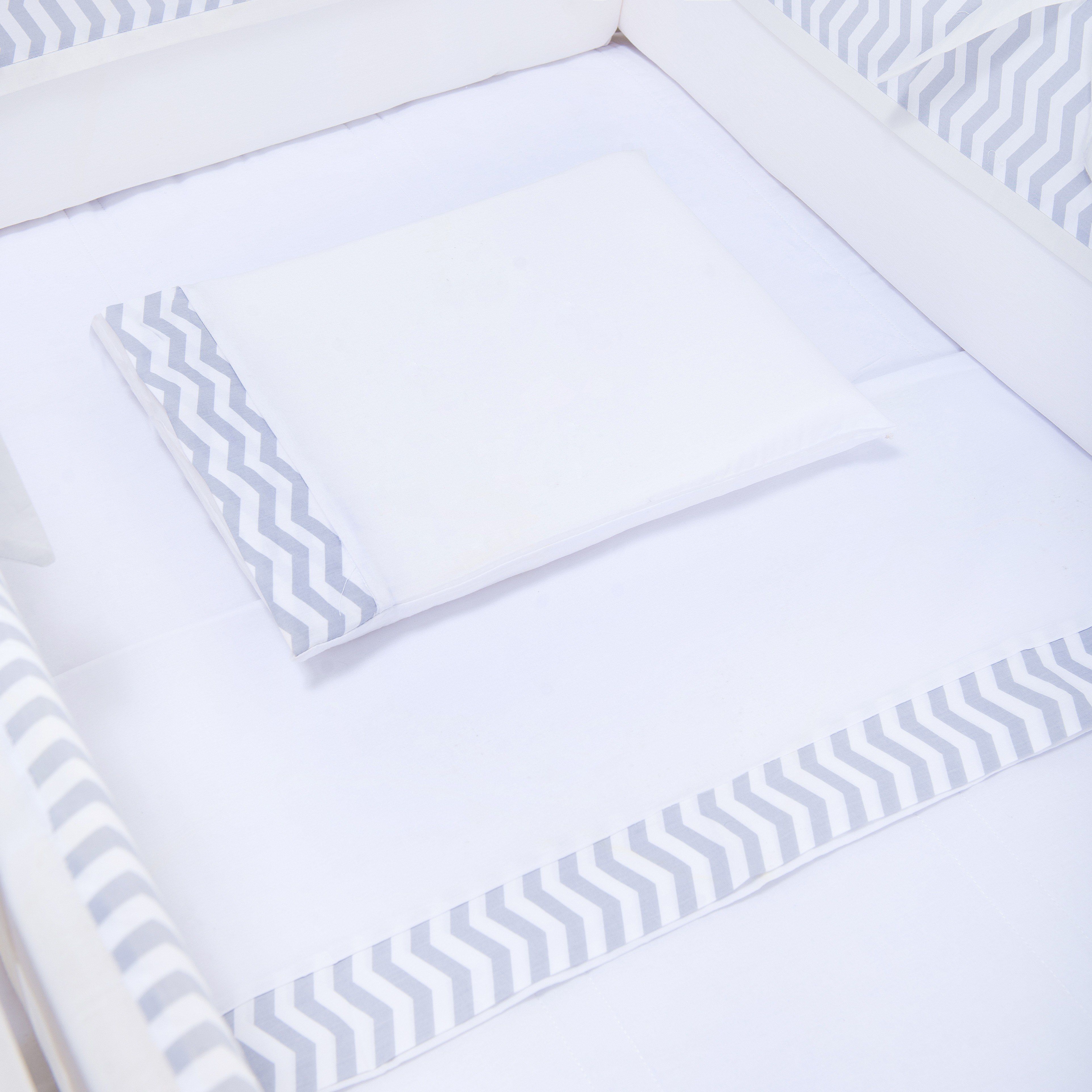 Kit Mini Berço Chevron Cinza