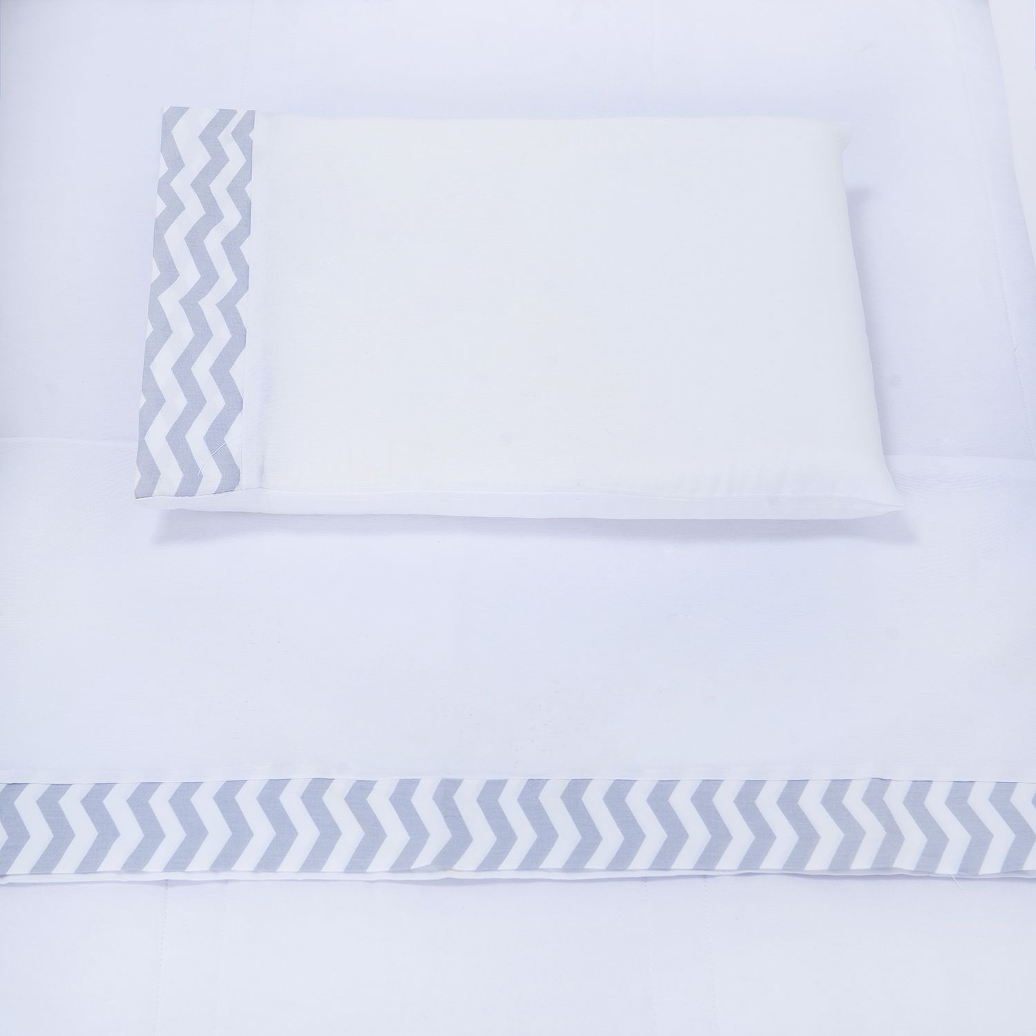 Kit Mini Berço Chevron Cinza