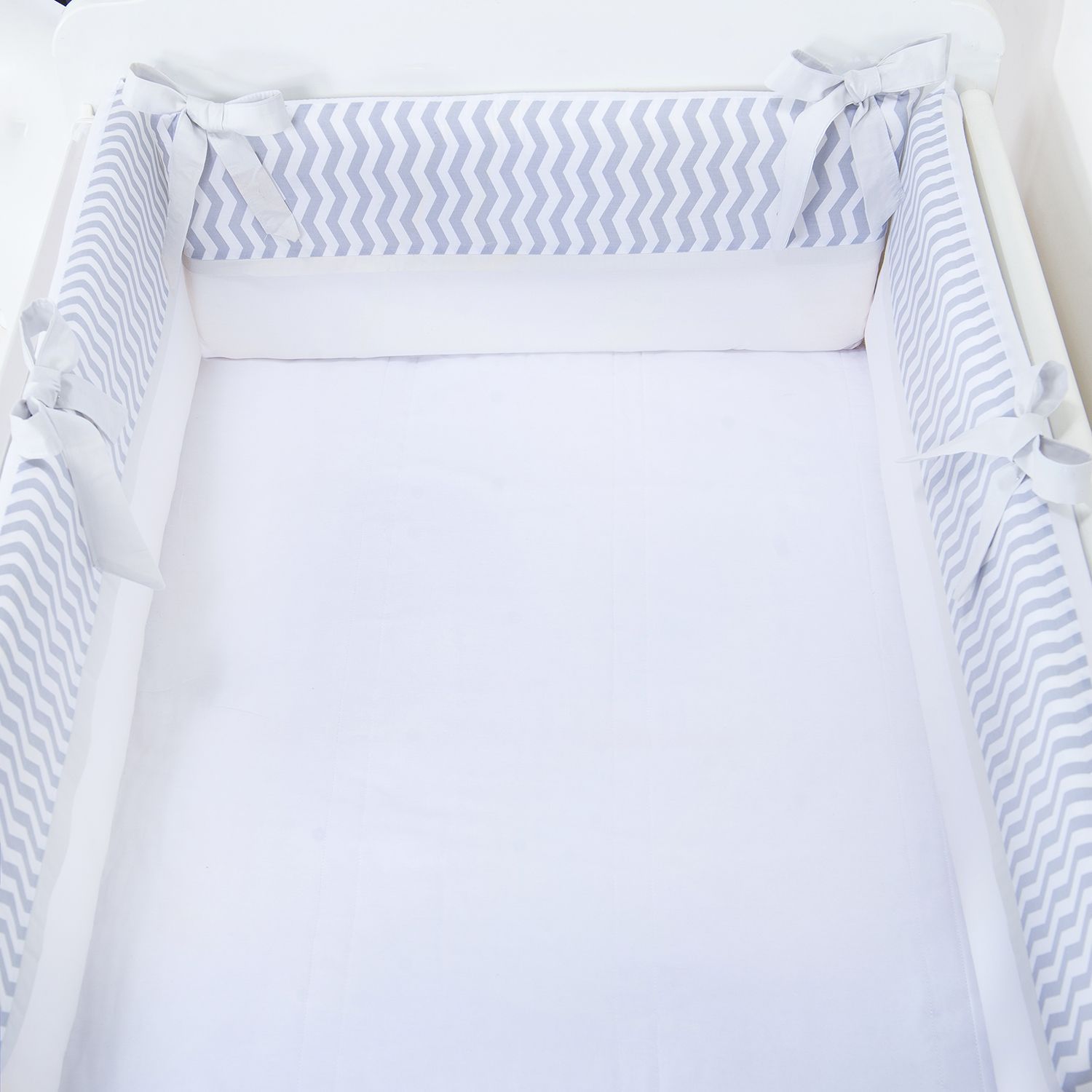 Kit Mini Berço Chevron Cinza